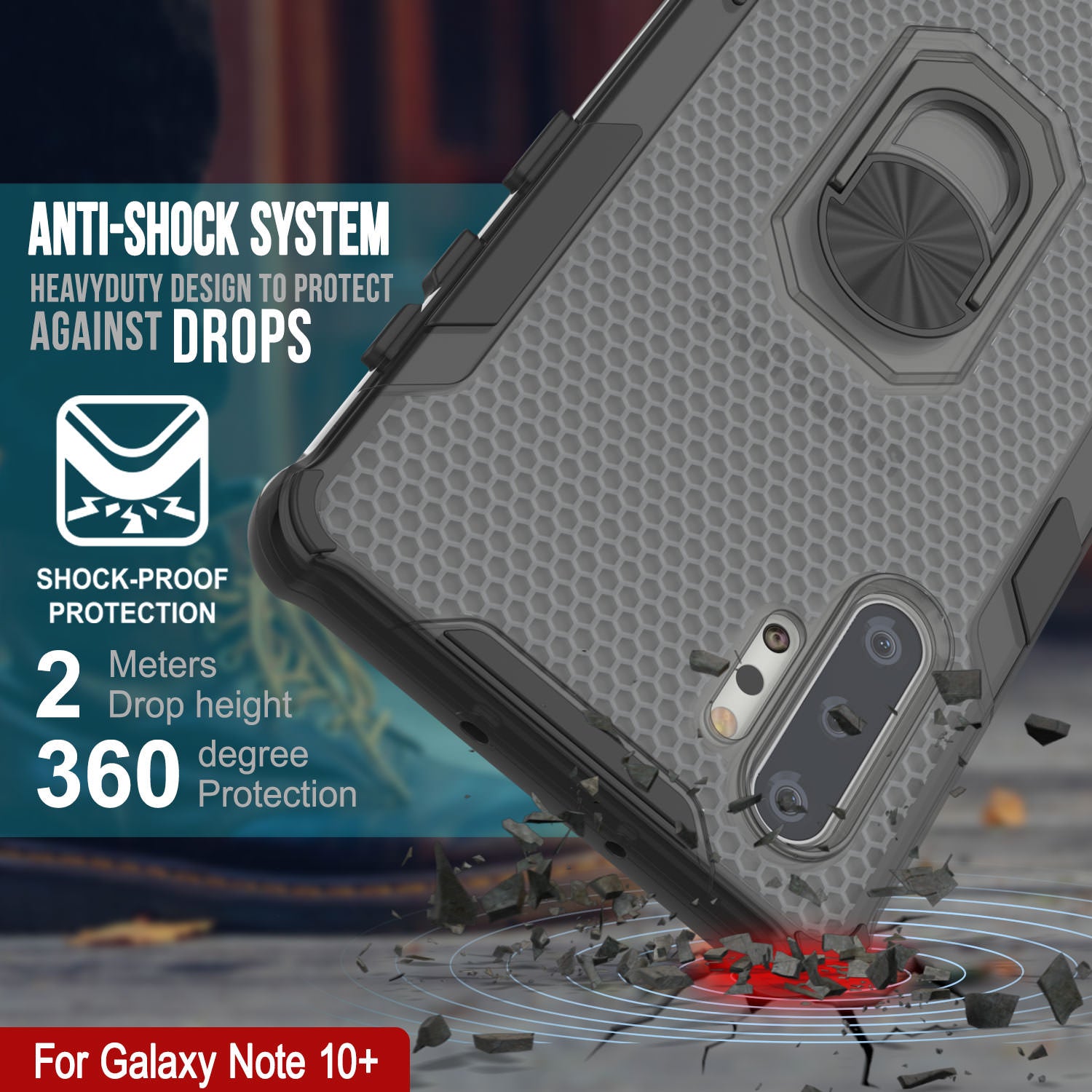 Punkcase Galaxy Note 10 Plus Case [Magnetix 2.0 Series] Clear Protective TPU Cover W/Kickstand [Black]