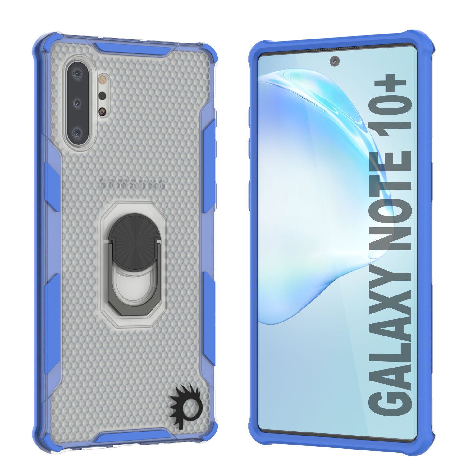 Punkcase Galaxy Note 10 Plus Case [Magnetix 2.0 Series] Clear Protective TPU Cover W/Kickstand [Blue]