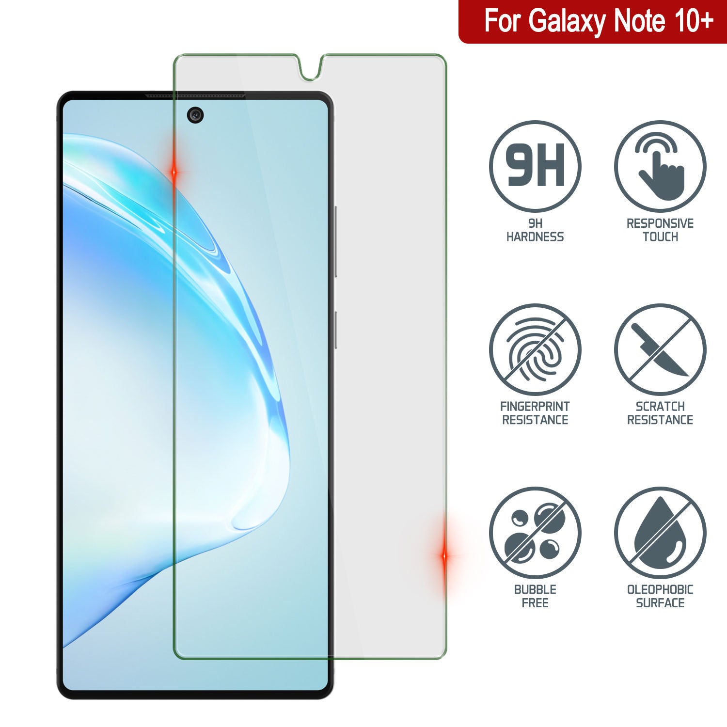 Galaxy Note 10+ Plus Clear Punkcase Glass SHIELD Tempered Glass Screen Protector 0.33mm Thick 9H Glass