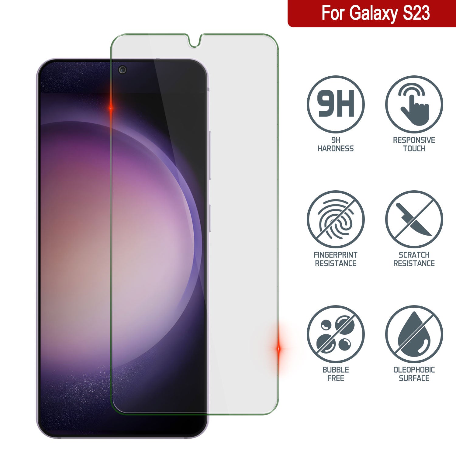 Galaxy S23  Gold Punkcase Glass SHIELD Tempered Glass Screen Protector 0.33mm Thick 9H Glass