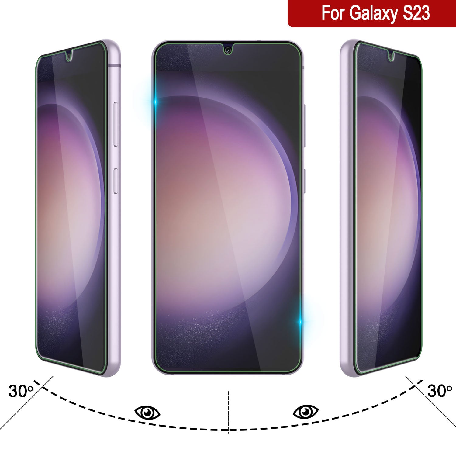 Galaxy S23  Gold Punkcase Glass SHIELD Tempered Glass Screen Protector 0.33mm Thick 9H Glass