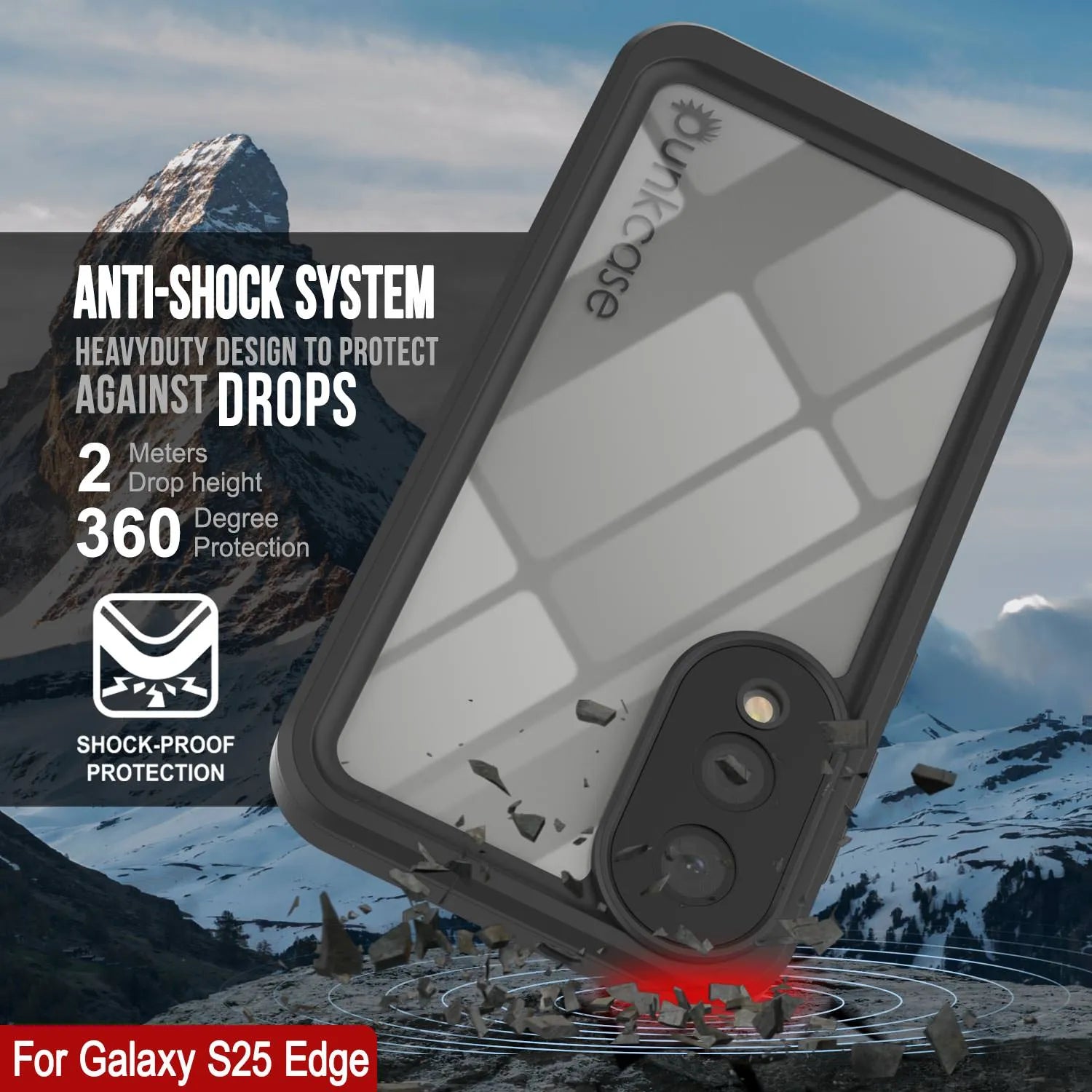 Galaxy S25 Edge Water/ Shockproof [Extreme Series] With Screen Protector Case [Light Blue]