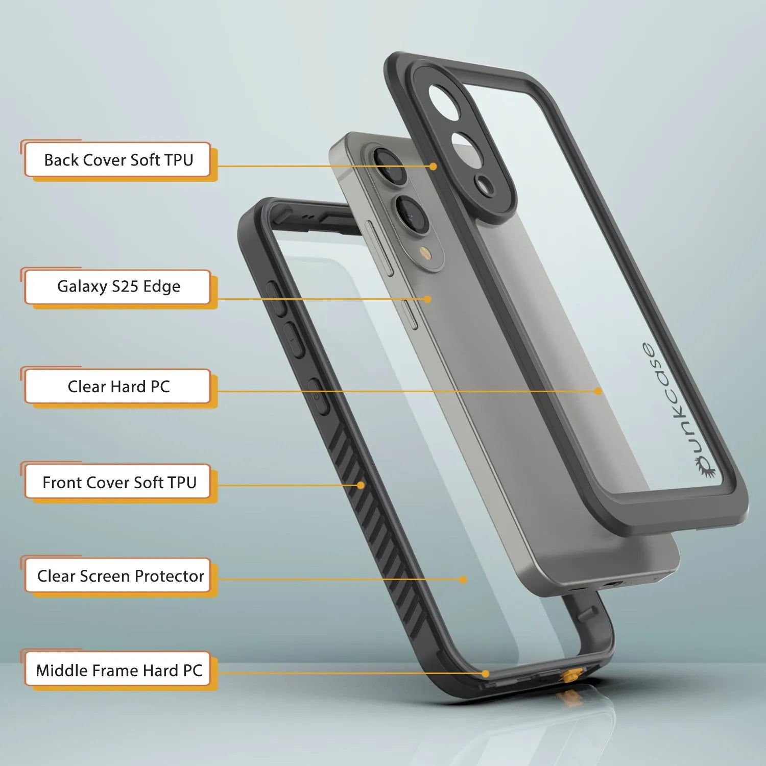 Galaxy S25 Edge Water/ Shockproof [Extreme Series] With Screen Protector Case [Navy Blue]