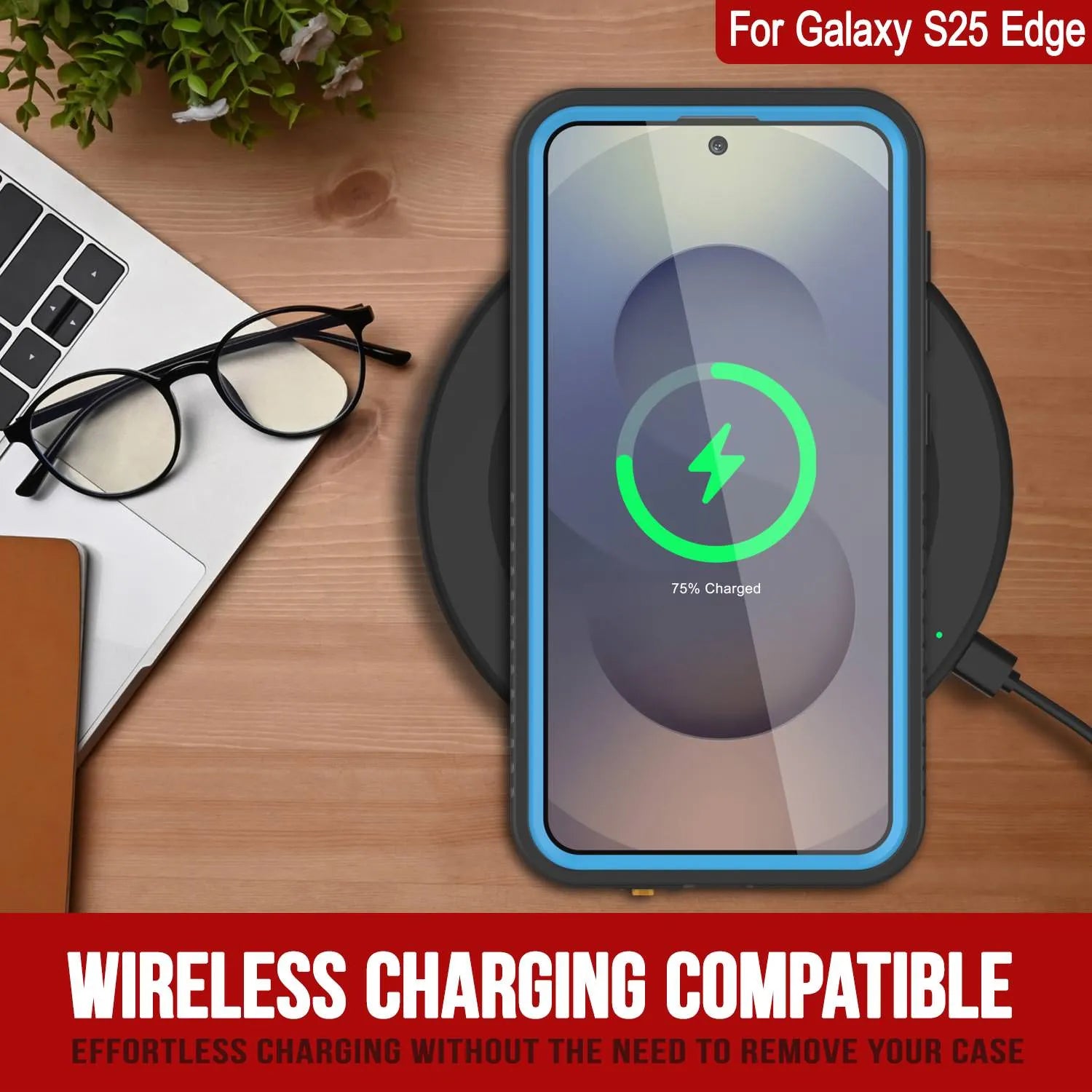 Galaxy S25 Edge Water/ Shockproof [Extreme Series] With Screen Protector Case [Light Blue]