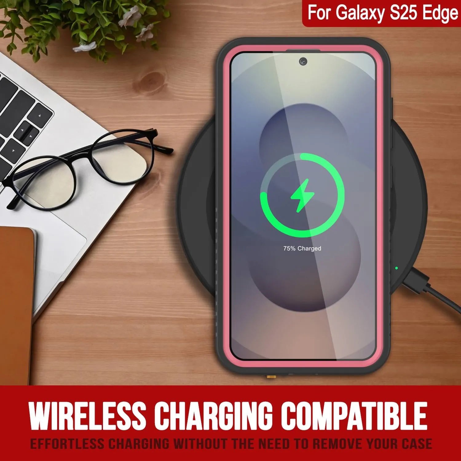 Galaxy S25 Edge Water/ Shockproof [Extreme Series] With Screen Protector Case [Pink]