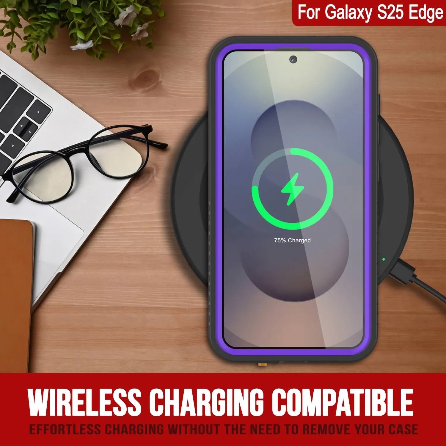 Galaxy S25 Edge Water/ Shockproof [Extreme Series] With Screen Protector Case [Purple]