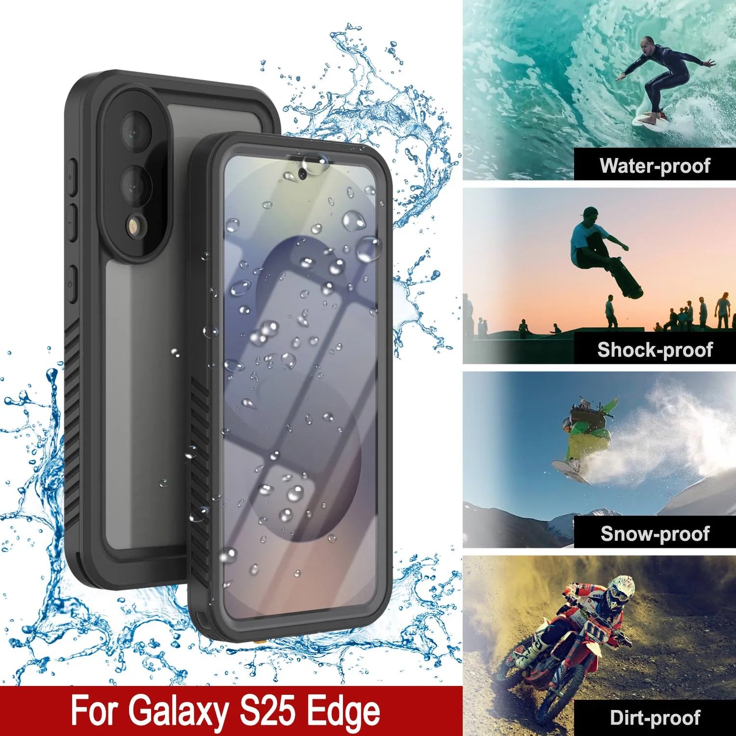 Galaxy S25 Edge Water/ Shockproof [Extreme Series] With Screen Protector Case [Navy Blue]