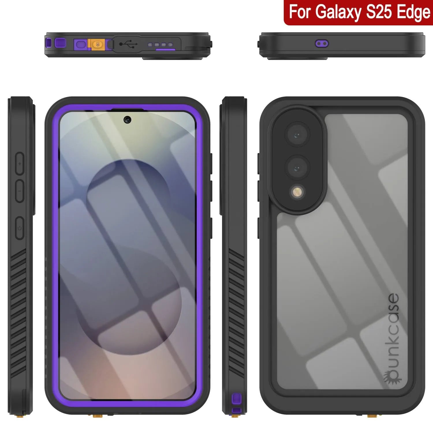 Galaxy S25 Edge Water/ Shockproof [Extreme Series] With Screen Protector Case [Purple]