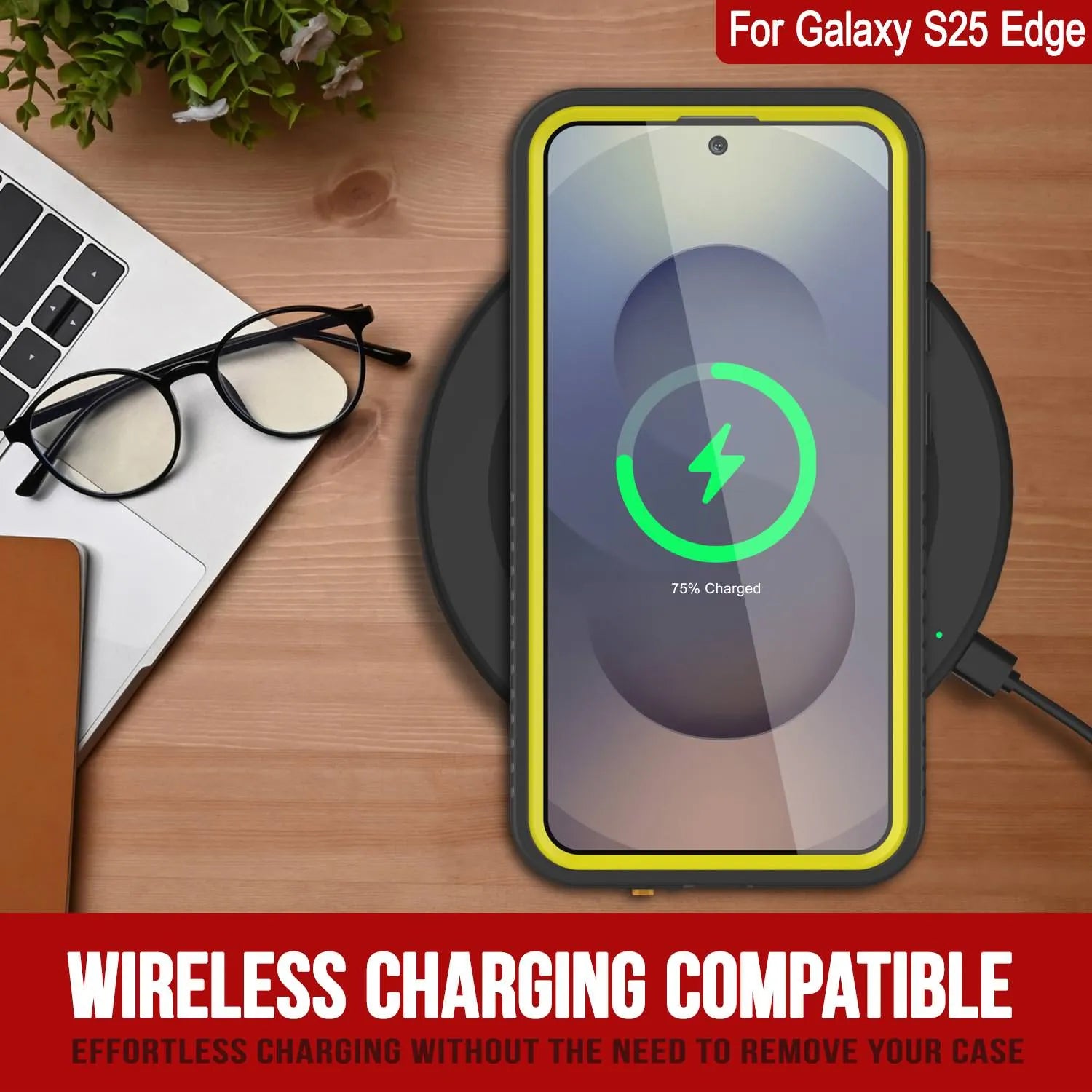 Galaxy S25 Edge Water/ Shockproof [Extreme Series] With Screen Protector Case [Yellow]