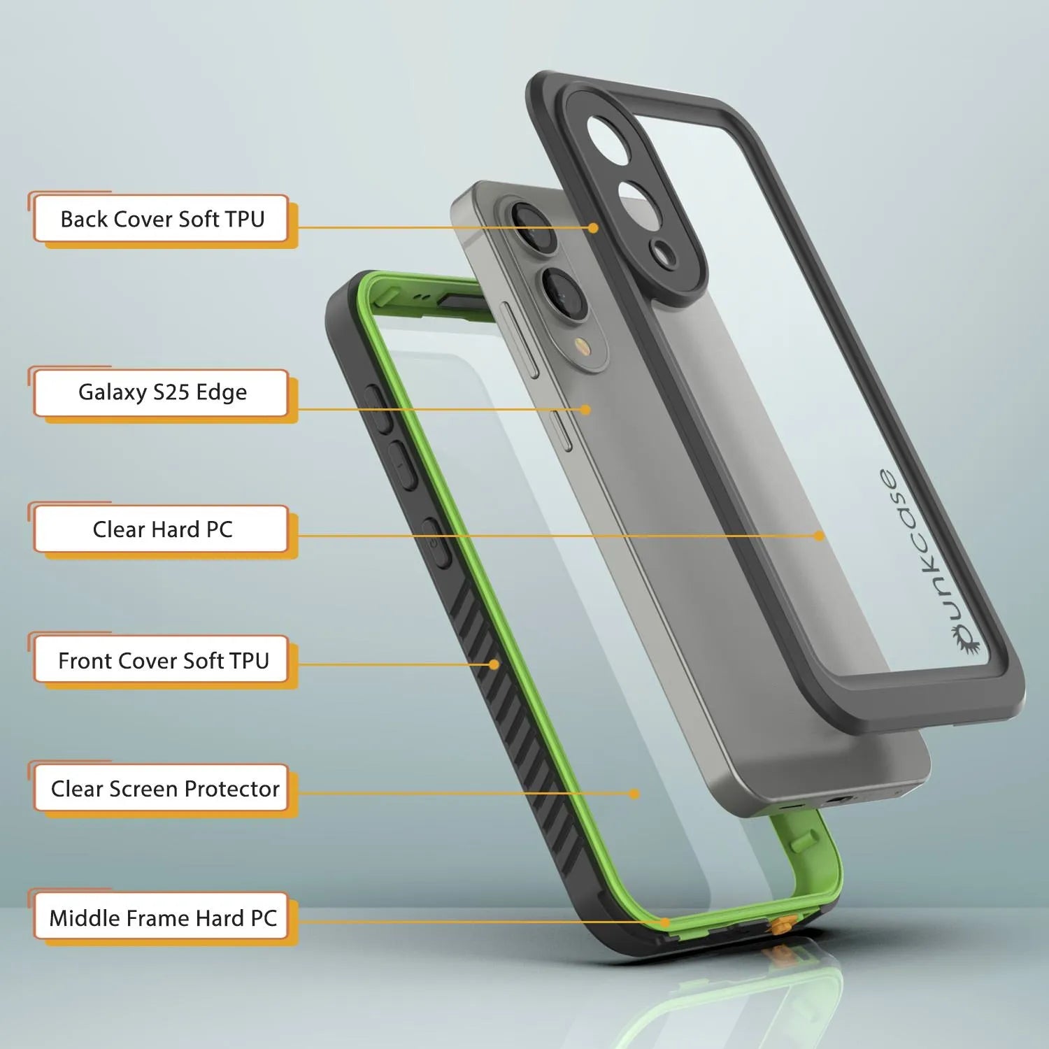 Galaxy S25 Edge Water/ Shockproof [Extreme Series] With Screen Protector Case [Light Green]