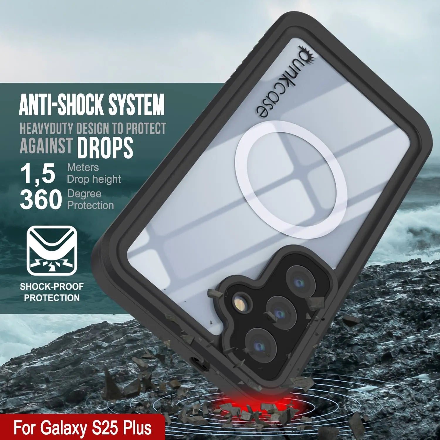 Galaxy S25 Plus Waterproof Case, Punkcase [Extreme Mag Series] Armor Cover W/ Built In Screen Protector [Yellow]