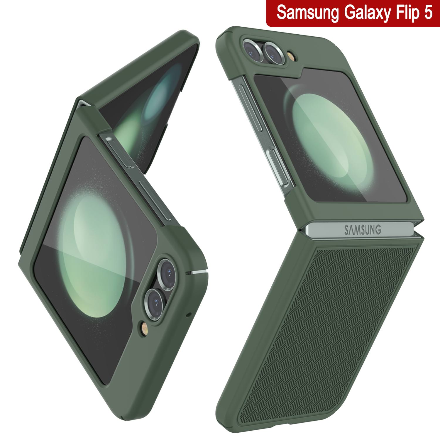 Galaxy Z Flip5 Case With Tempered Glass Screen Protector, Holster
