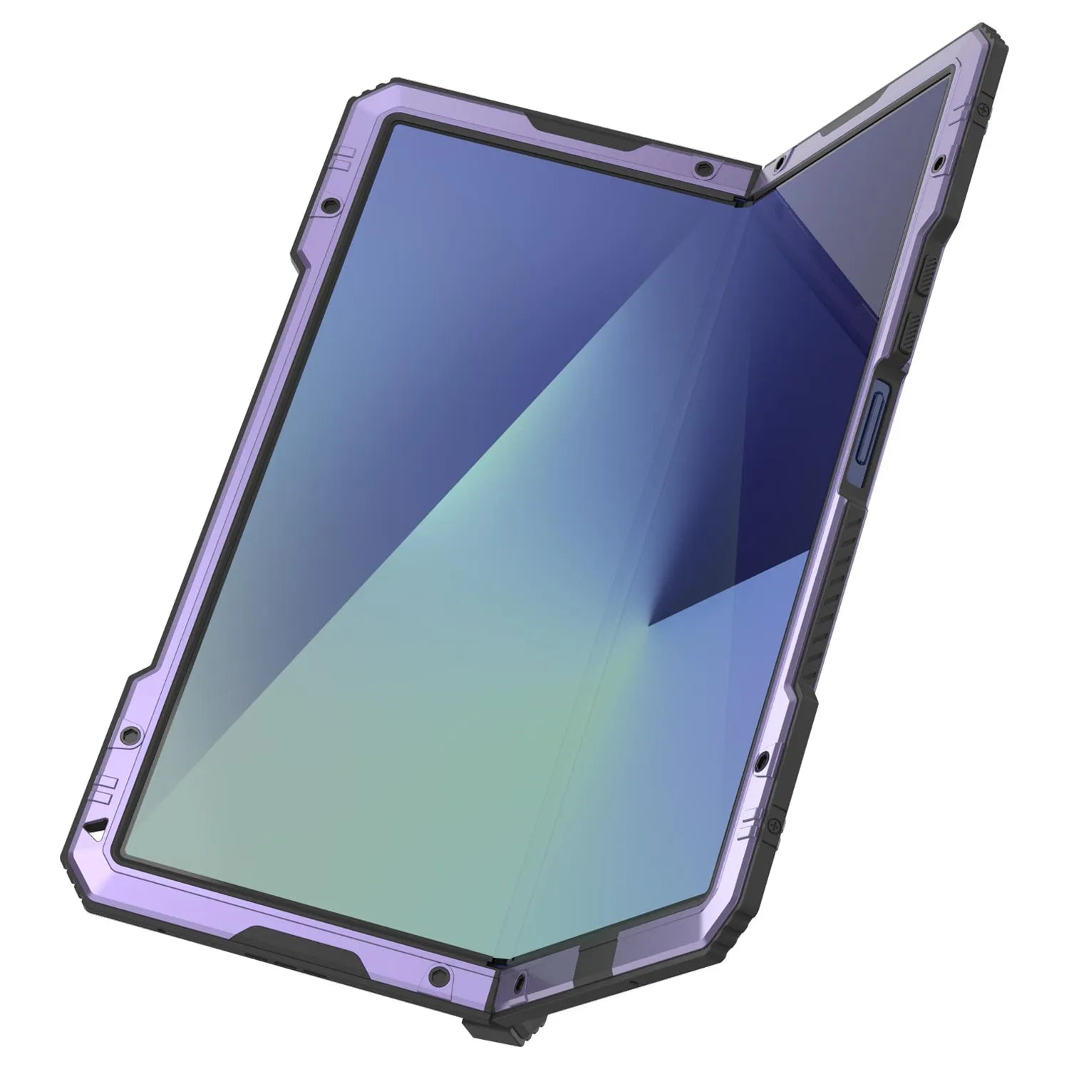 Galaxy Z Fold7 Metal Case, Heavy Duty Military Grade Armor Cover Full Body Hard [Purple]