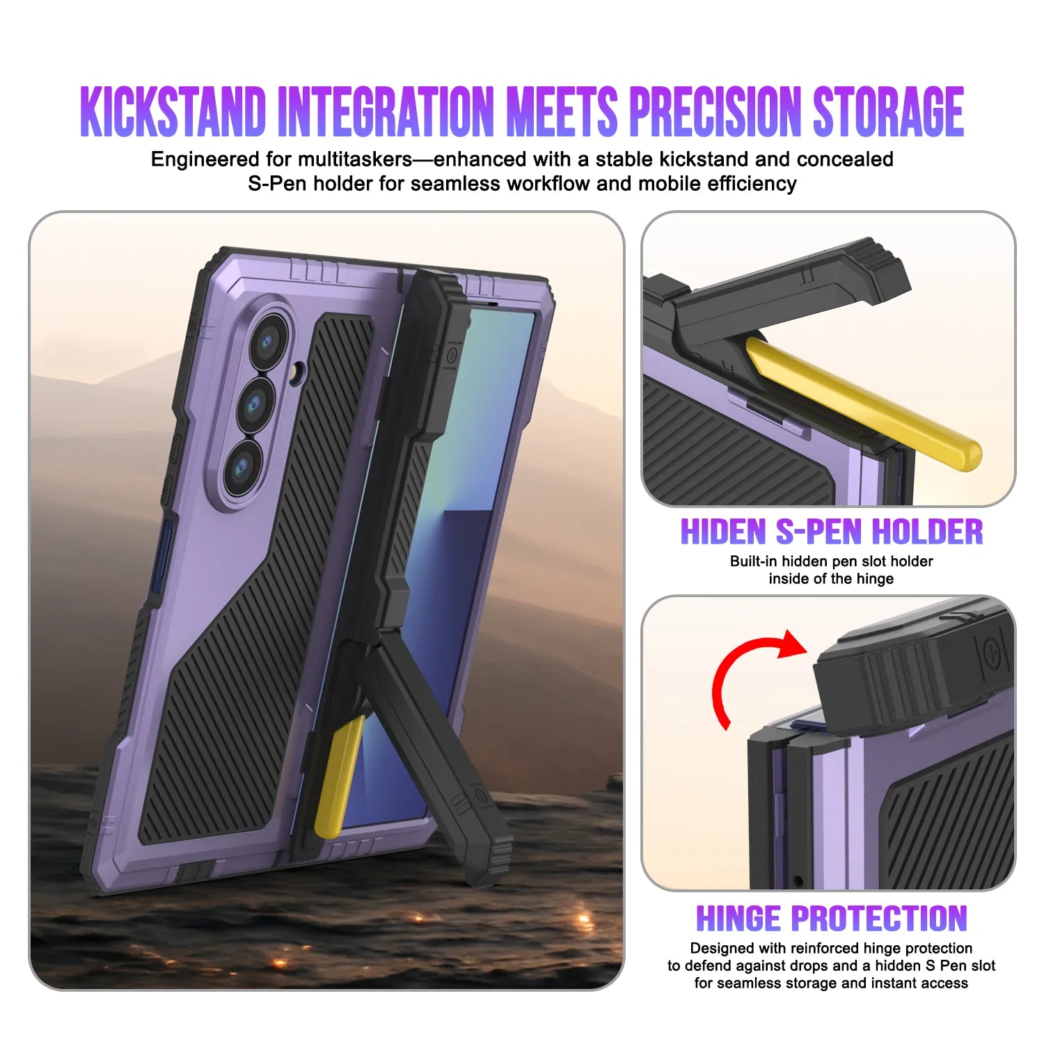 Galaxy Z Fold7 Metal Case, Heavy Duty Military Grade Armor