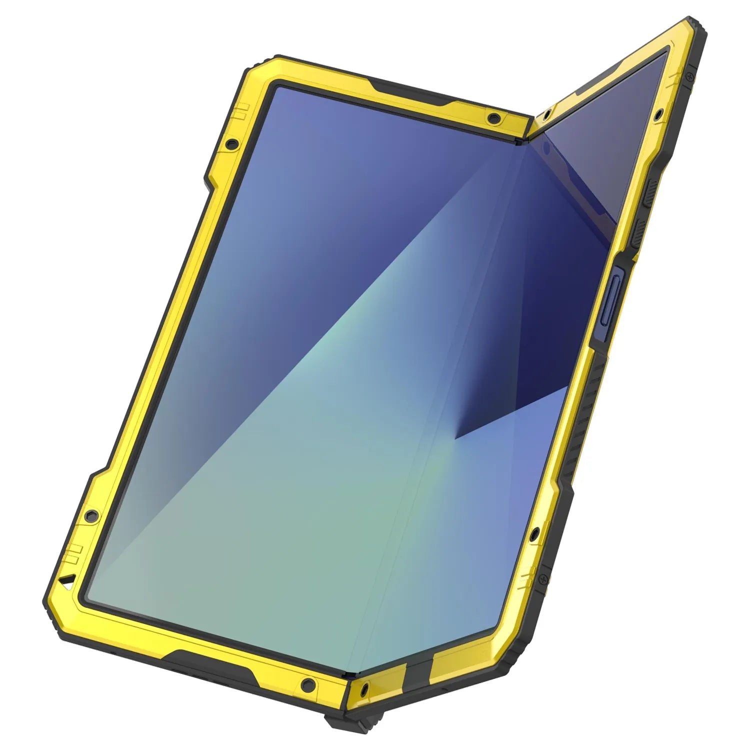 Galaxy Z Fold7 Metal Case, Heavy Duty Military Grade Armor Cover Full Body Hard [Neon]