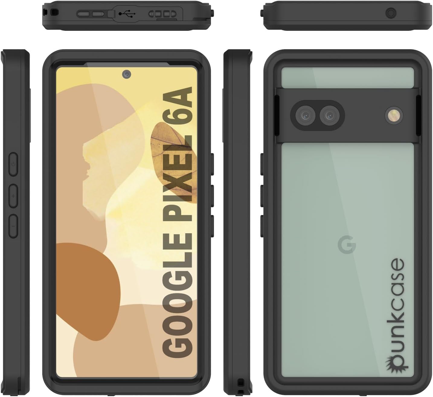 Google Pixel 6a Waterproof IP68 Case, Punkcase [Black] [Extreme Series] [Slim Fit]