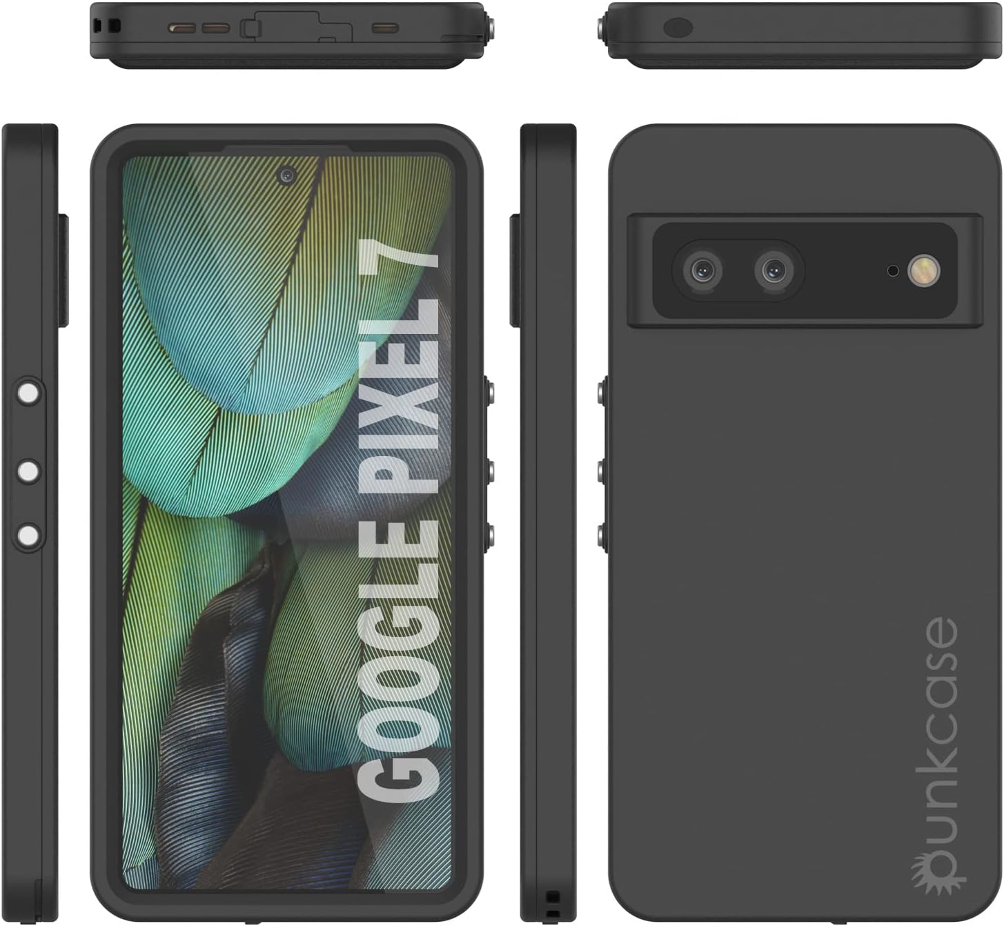 Google Pixel 7 Waterproof IP68 Case, Punkcase [Black] [StudStar Series] [Slim Fit]