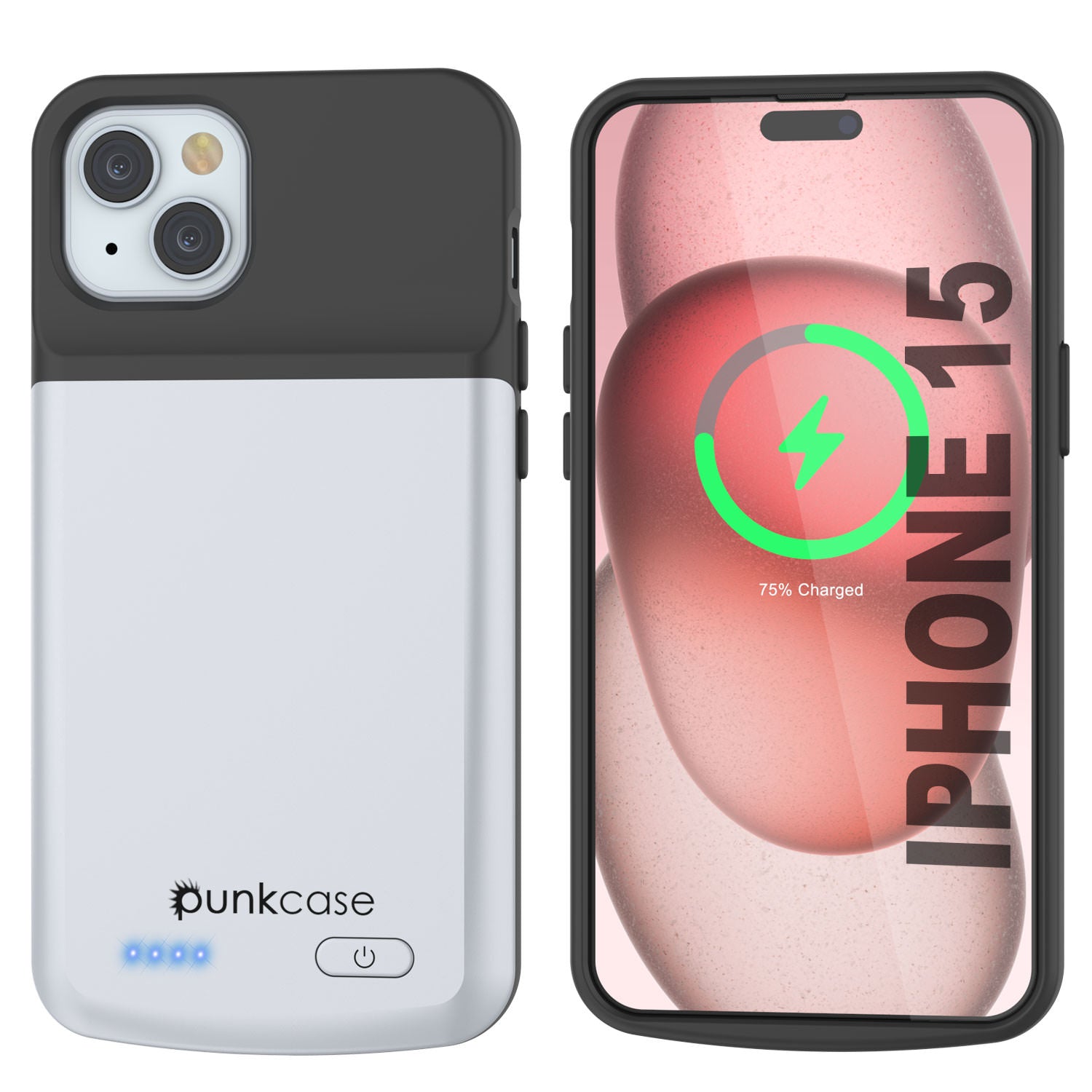 iPhone 15 Battery Case, PunkJuice 5000mAH Fast Charging Power Bank
