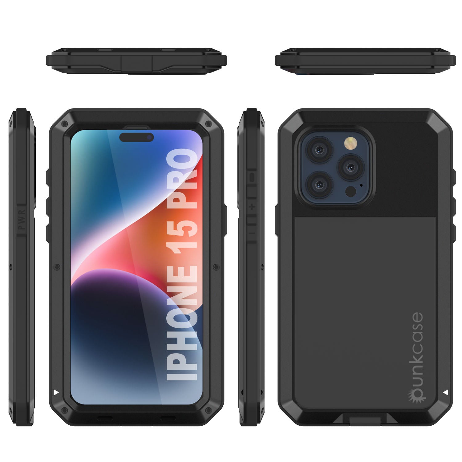 iPhone 15 Pro Metal Case, Heavy Duty Military Grade Armor Cover [shock –  punkcase