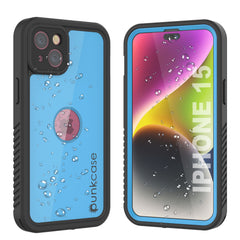 iPhone 15 Waterproof IP68 Case, Punkcase [Light blue