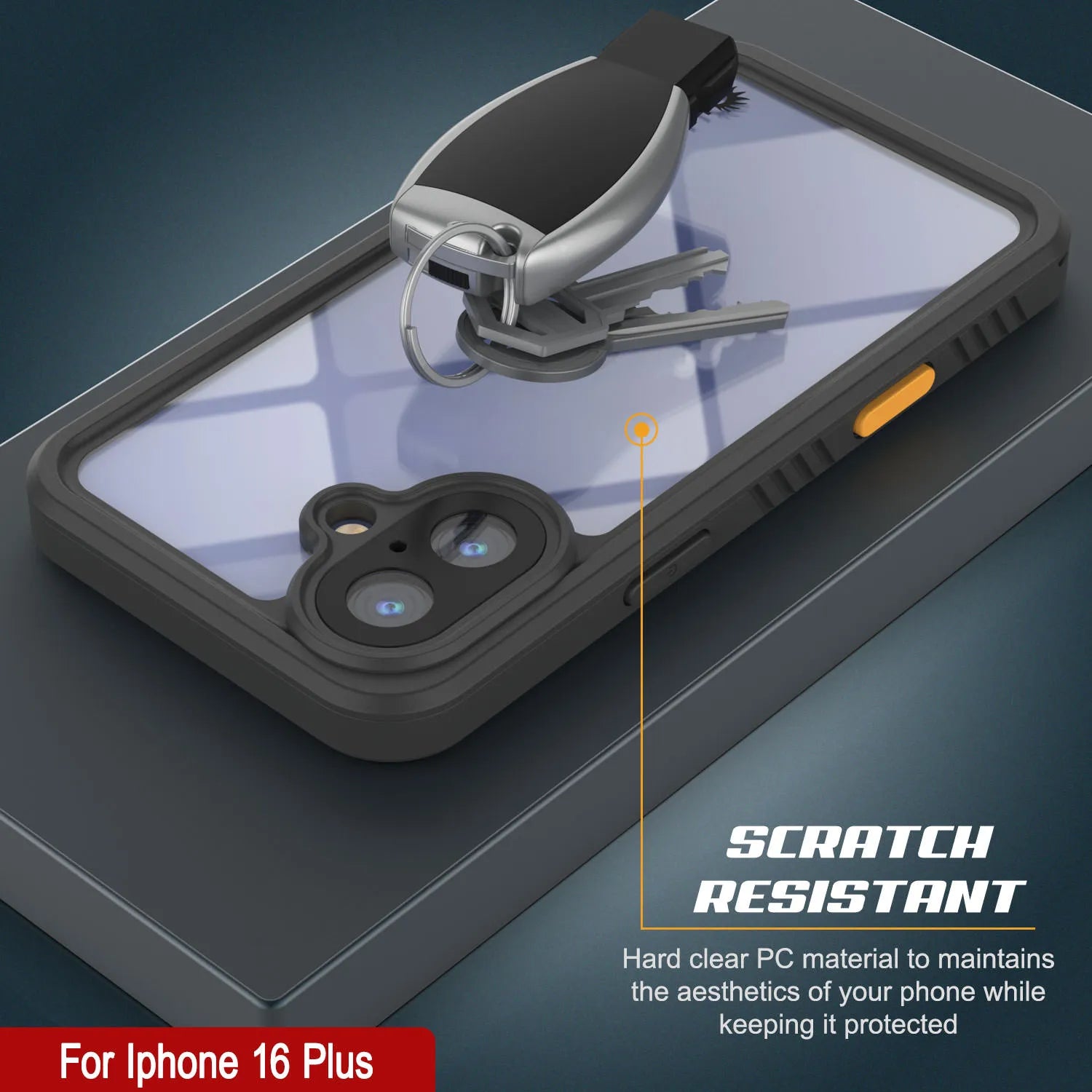 iPhone 16 Plus Waterproof Case, Punkcase [Extreme Series] Armor Cover W/ Built In Screen Protector [Red]