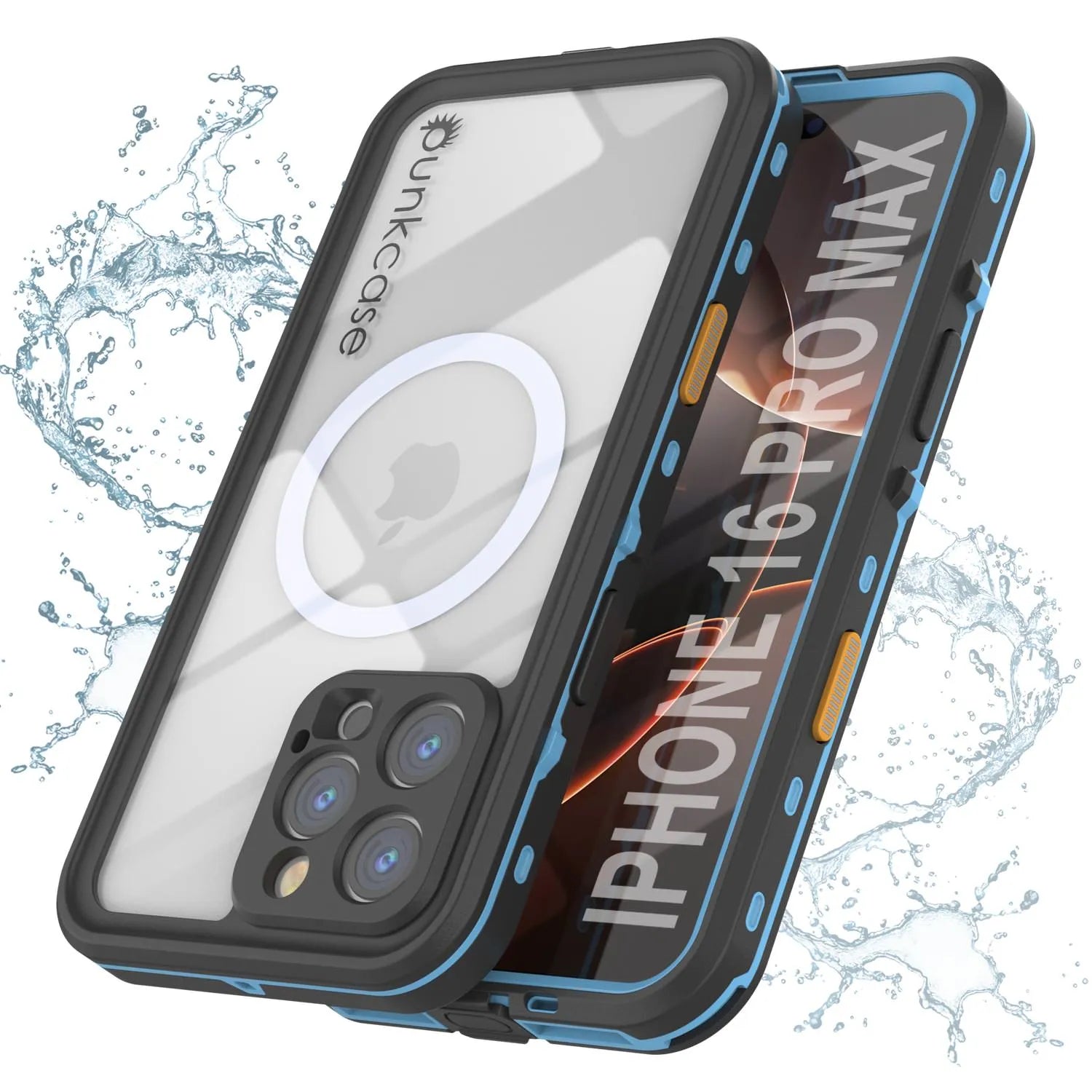iPhone 16 Pro Max Waterproof Case, Punkcase SpikeStar Light-Blue Series iPhone 16 Pro Max Waterproof Case, Punkcase SpikeStar Light-Blue Series