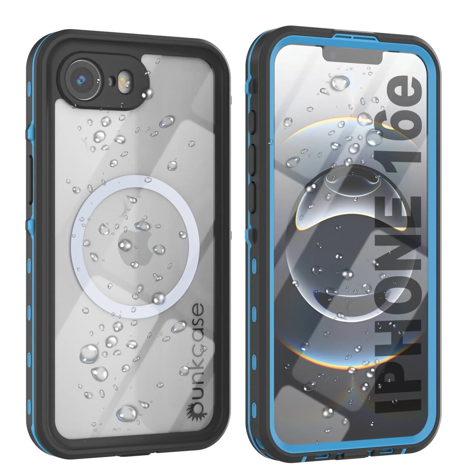 iPhone 16e Waterproof IP68 Case, Punkcase [Light blue] [StudStar Series] [Slim Fit] [Dirtproof]