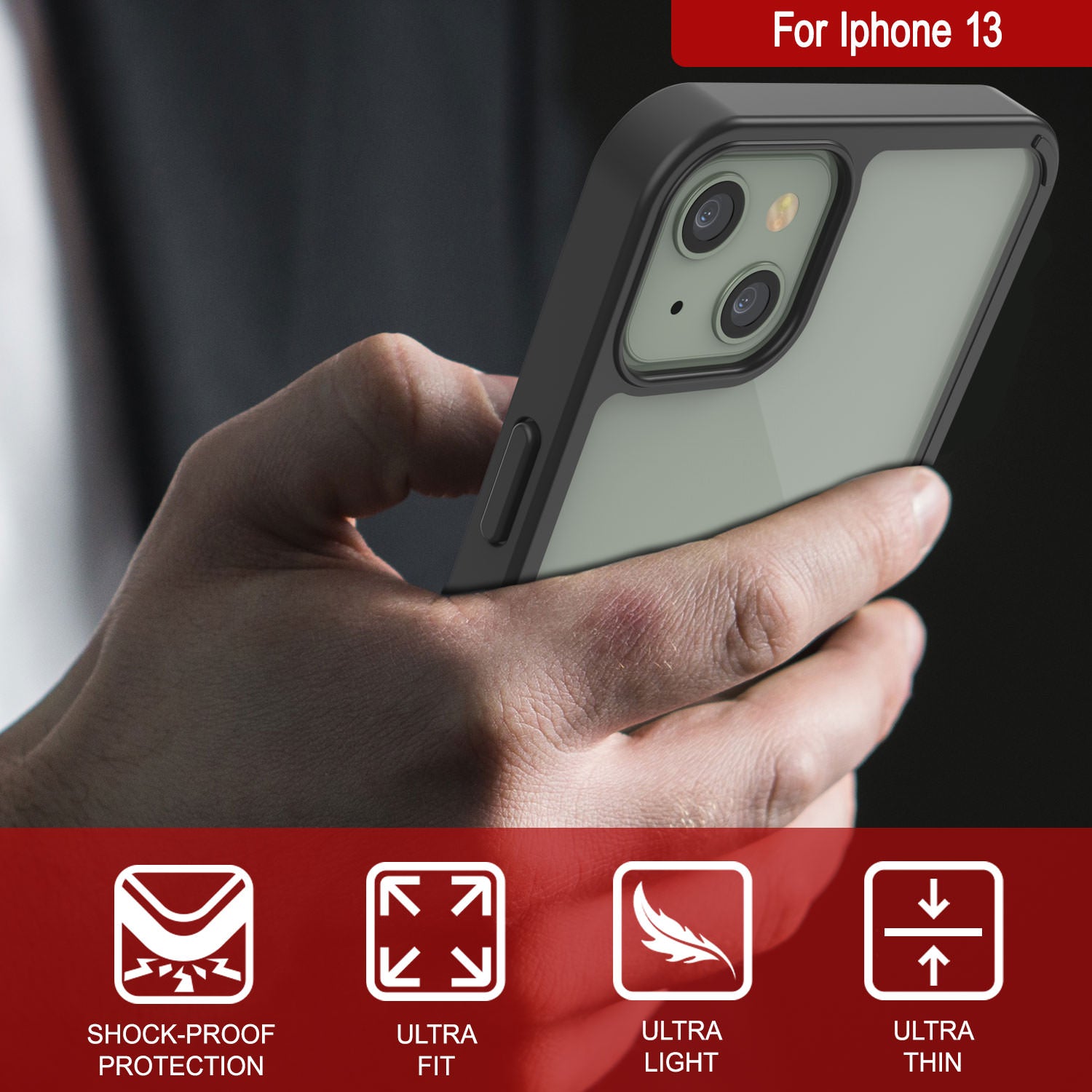 iPhone 13 Case Punkcase® LUCID 2.0 Black Series w/ PUNK SHIELD Screen Protector | Ultra Fit