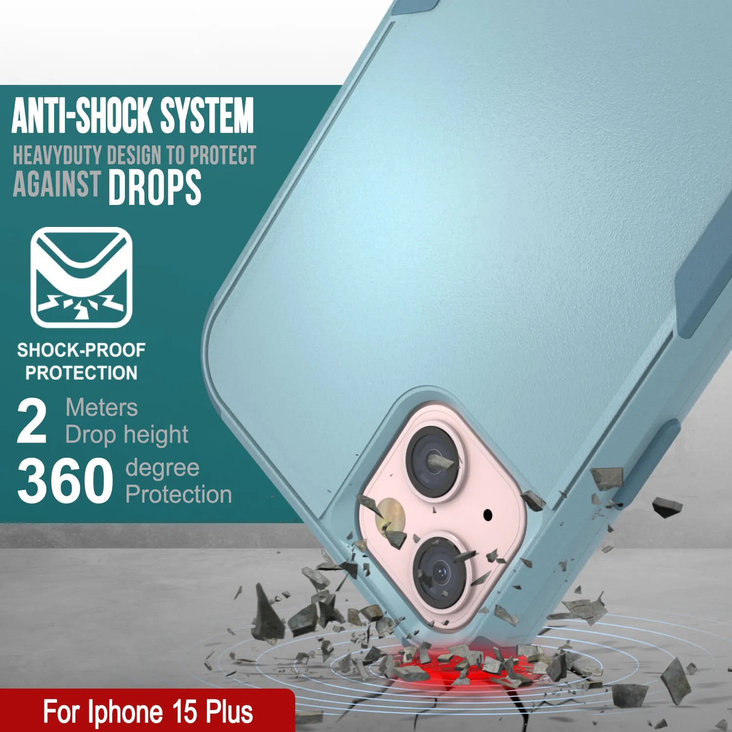 Punkcase for iPhone 15 Plus Belt Clip Multilayer Holster Case [Patron Series] [Mint]