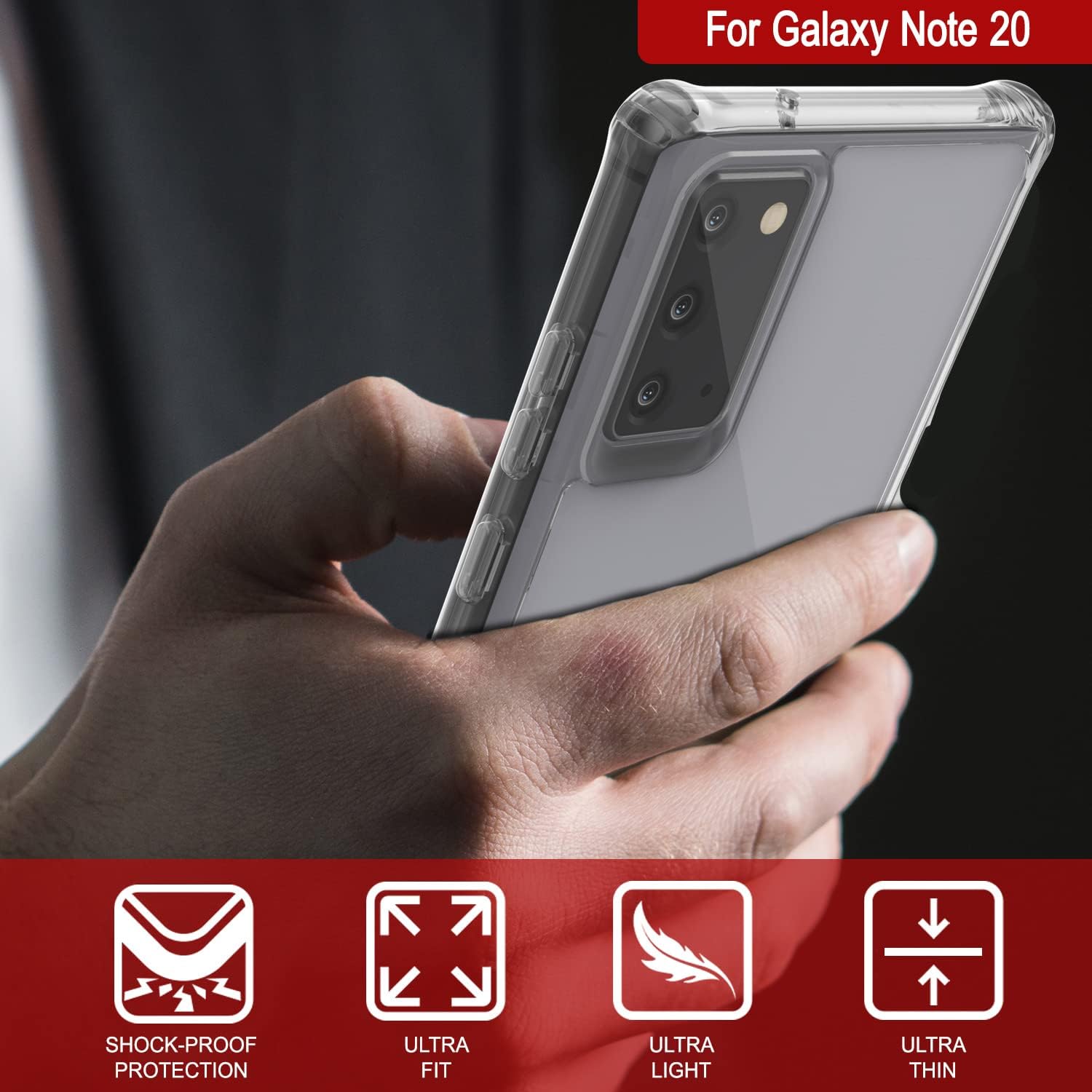 PunkCase Note 20 Case [Air Hybrid II Series] Clear Protective Hard Shell