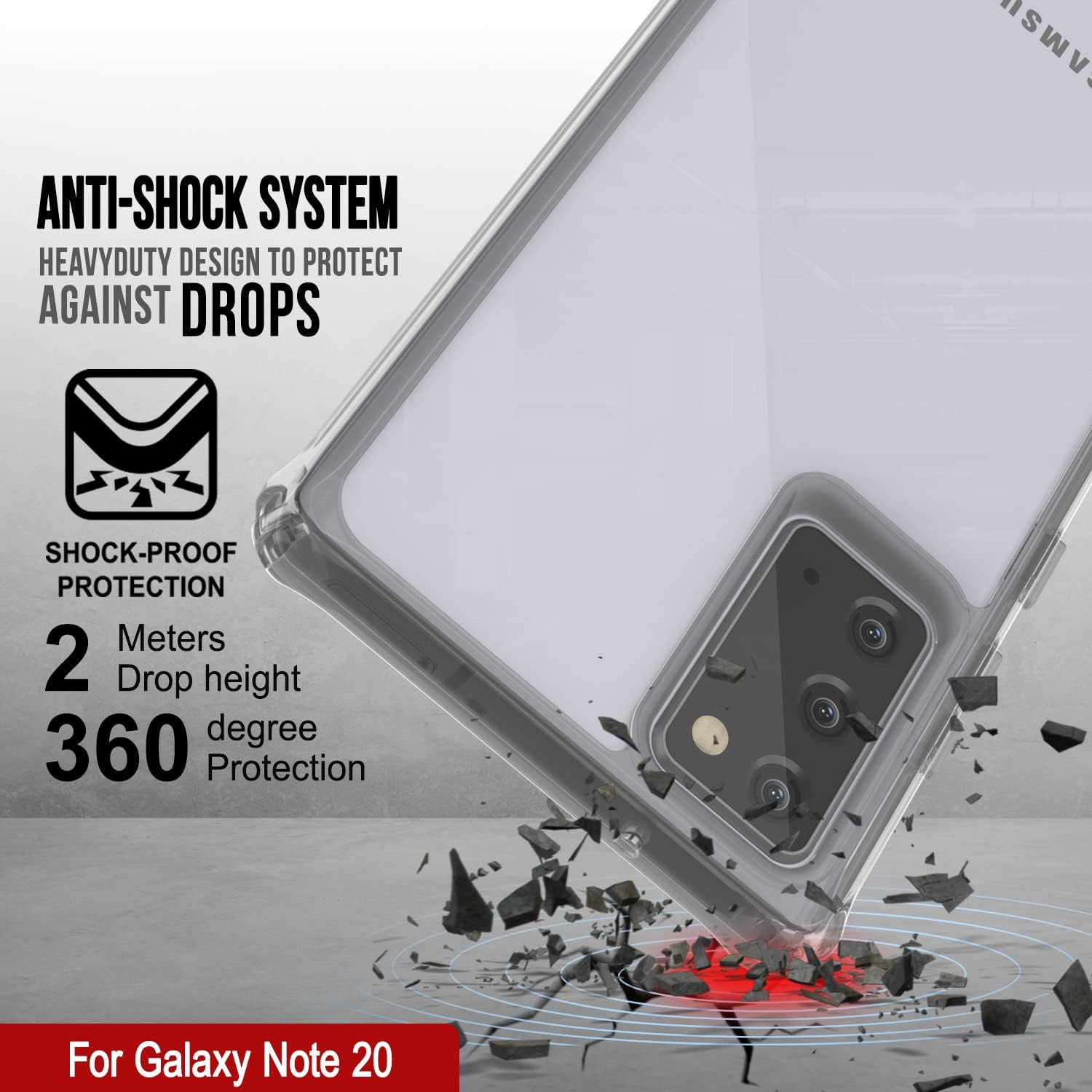 PunkCase Note 20 Case [Air Hybrid II Series] Clear Protective Hard Shell