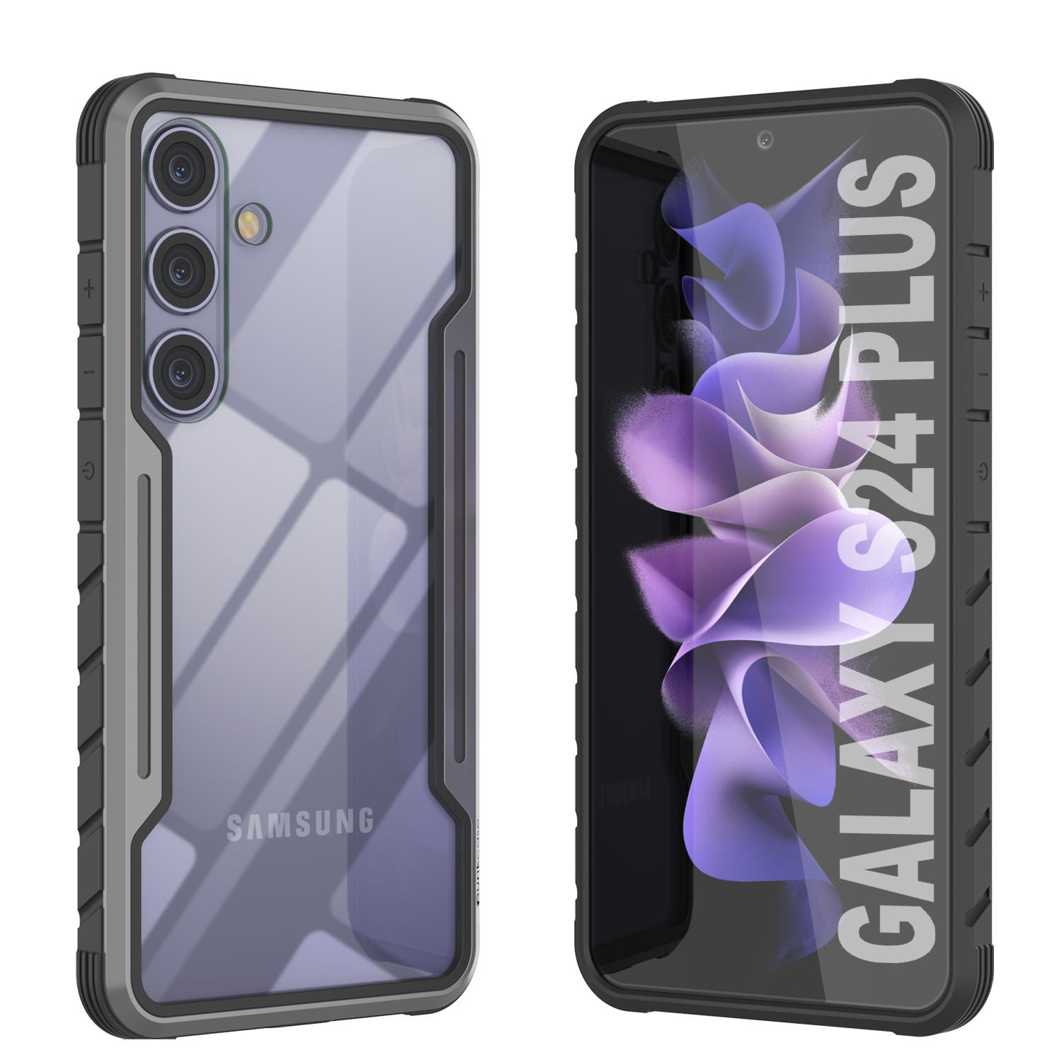 Punkcase S24+ Plus Armor Stealth Case Protective Military Grade Multilayer Cover [Grey-Black]