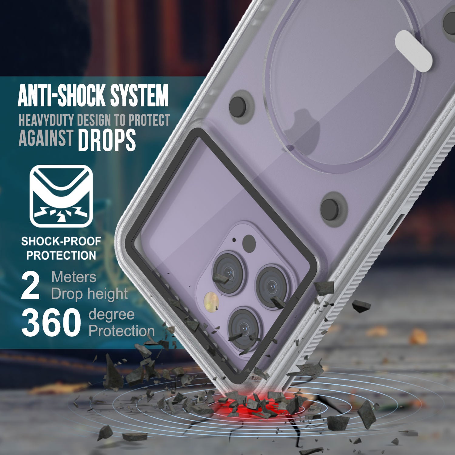 Punkcase Aquatouch Diving Case | Universal IP68 Waterproof Cover for Scuba Diving, Snorkelling & Snowboarding [White]