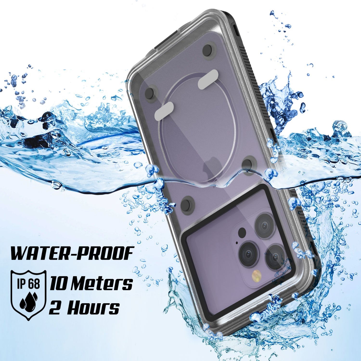iPhone XS Waterproof IP68 Case, Punkcase [Shiny Black] [Rapture Series]  W/Built in Screen Protector