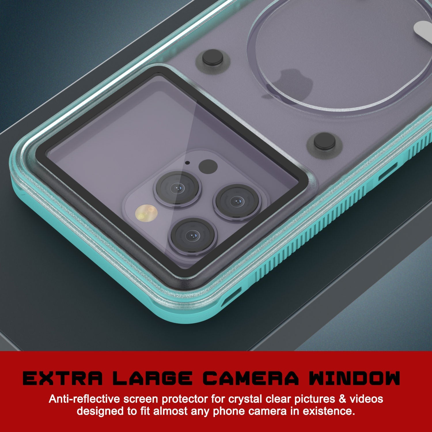 Punkcase iPhone 11 Waterproof Case [Aqua Series] Armor Cover [Clear Teal] [Clear Back]
