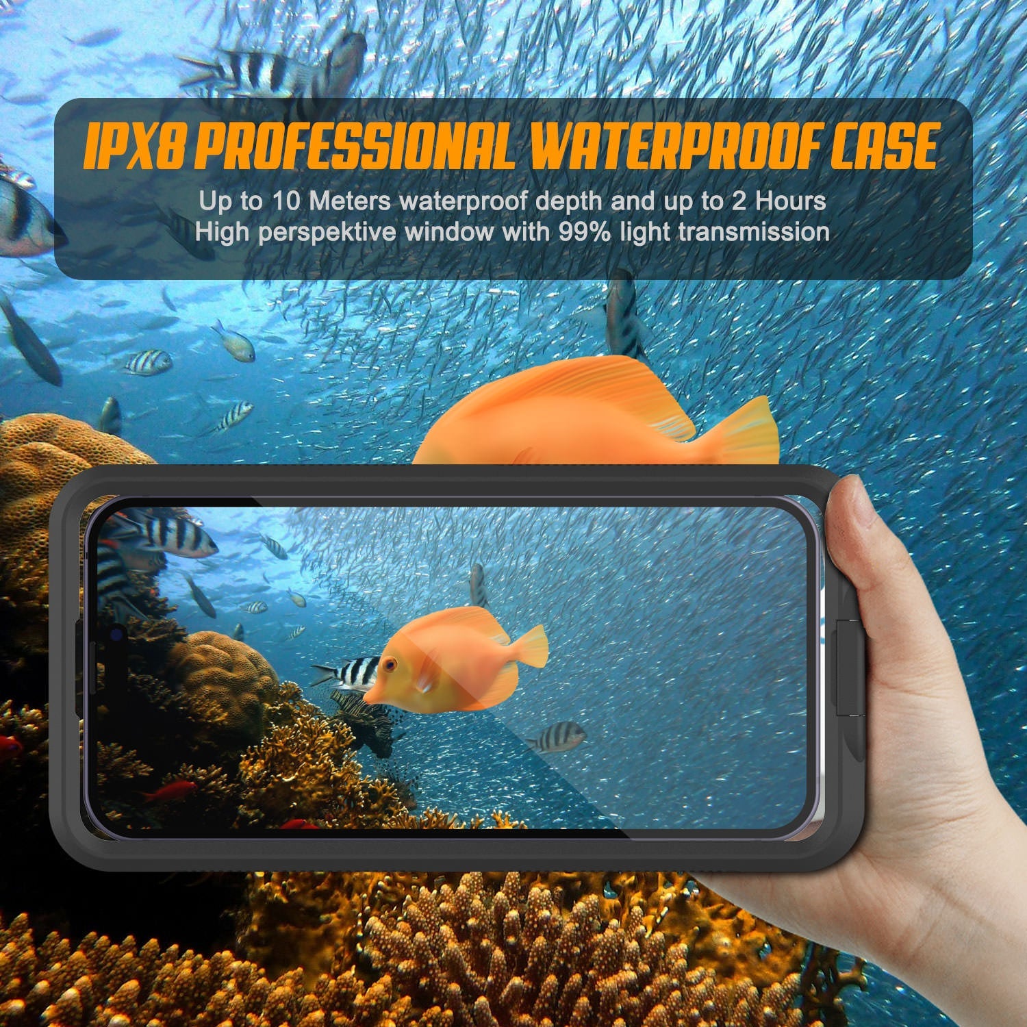 Punkcase iPhone 11 Waterproof Case [Aqua Series] Armor Cover [Clear Teal] [Clear Back]