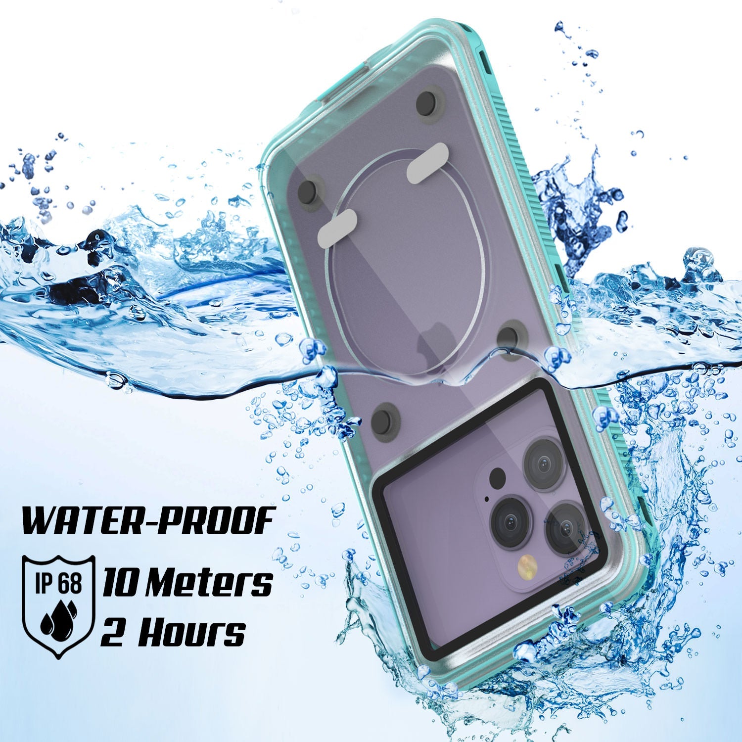 Punkcase iPhone 11 Waterproof Case [Aqua Series] Armor Cover [Clear Teal] [Clear Back]