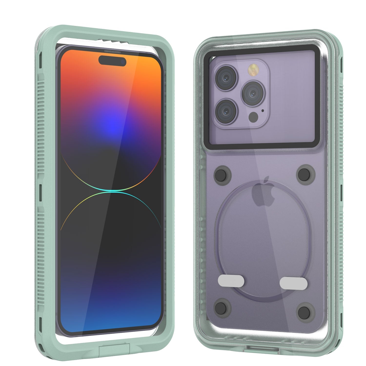 Punkcase iPhone 11 Waterproof Case [Aqua Series] Armor Cover [Clear Teal] [Clear Back]