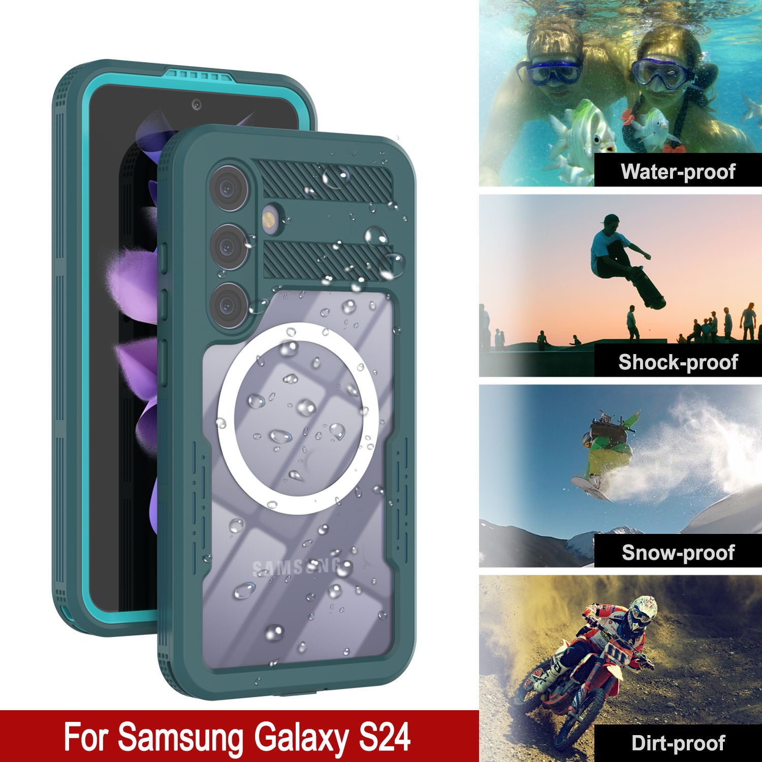 Galaxy S24 Waterproof Case [Alpine 2.0 Series] [Slim Fit] [IP68 Certified] [Shockproof] [Blue]