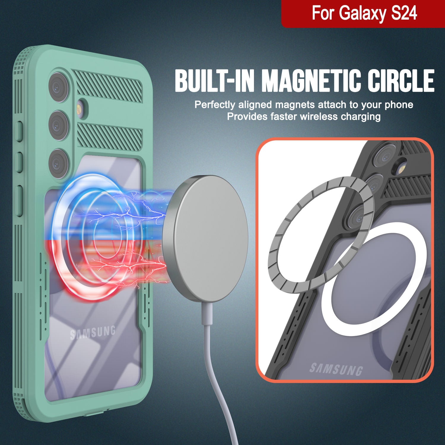 Galaxy S24 Waterproof Case [Alpine 2.0 Series] [Slim Fit] [IP68 Certified] [Shockproof] [Teal]