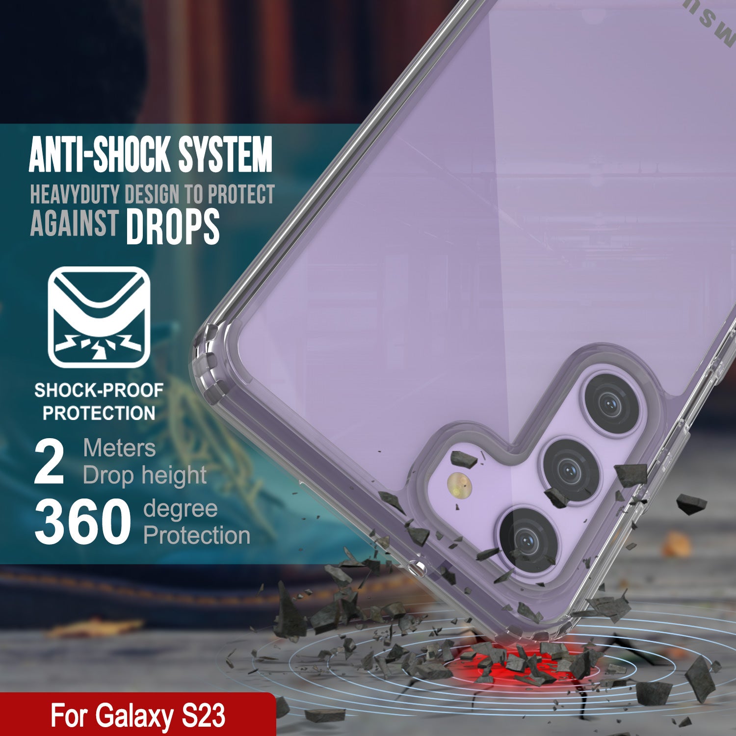 Punkcase for Galaxy S23 Case [Lucid 2.0 Series] [Slim Fit] [Clear Back]  W/PunkShield Screen Protector