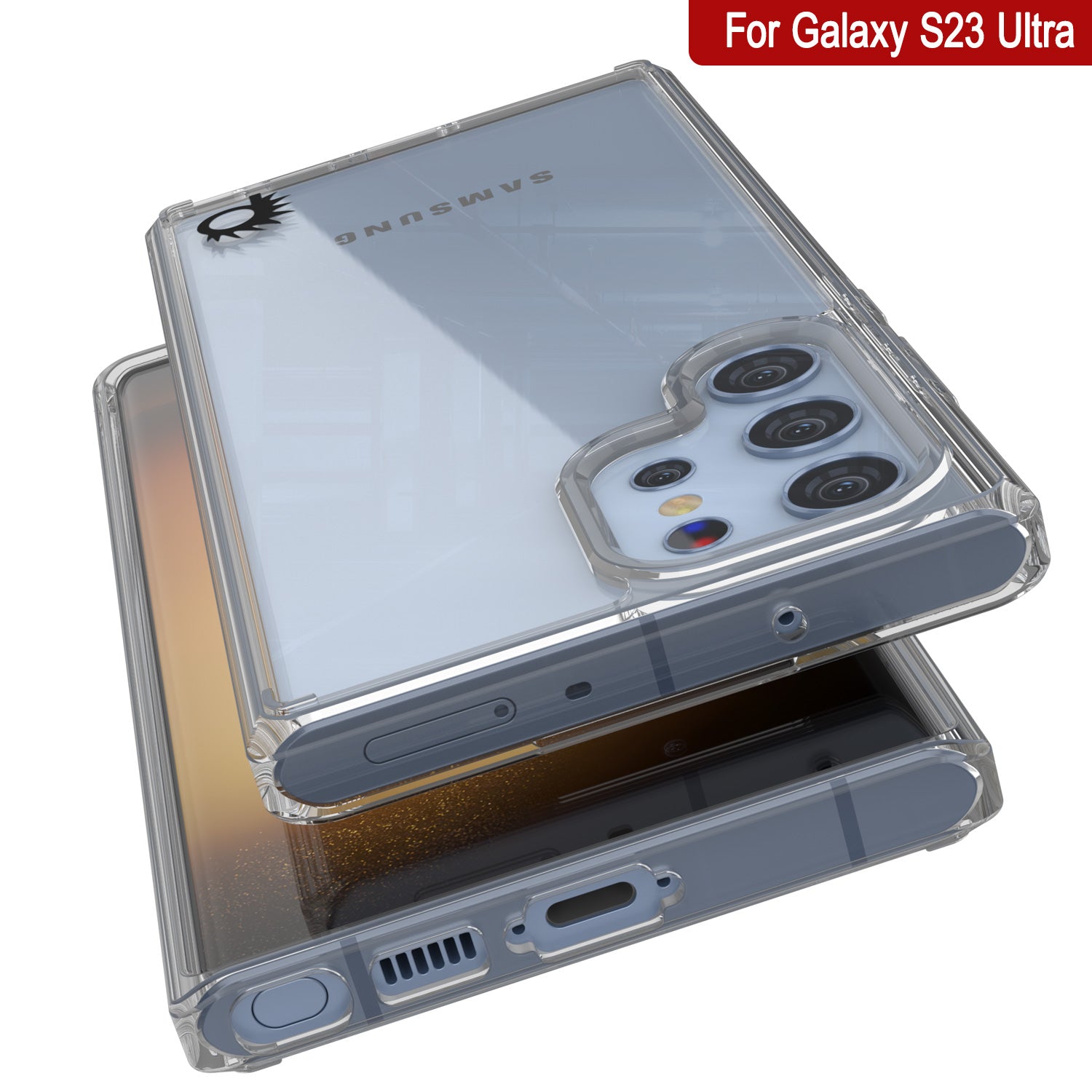 Punkcase for Galaxy S23 Ultra Case [Lucid 2.0 Series] [Slim Fit] [Clear Back]  W/PunkShield Screen Protector