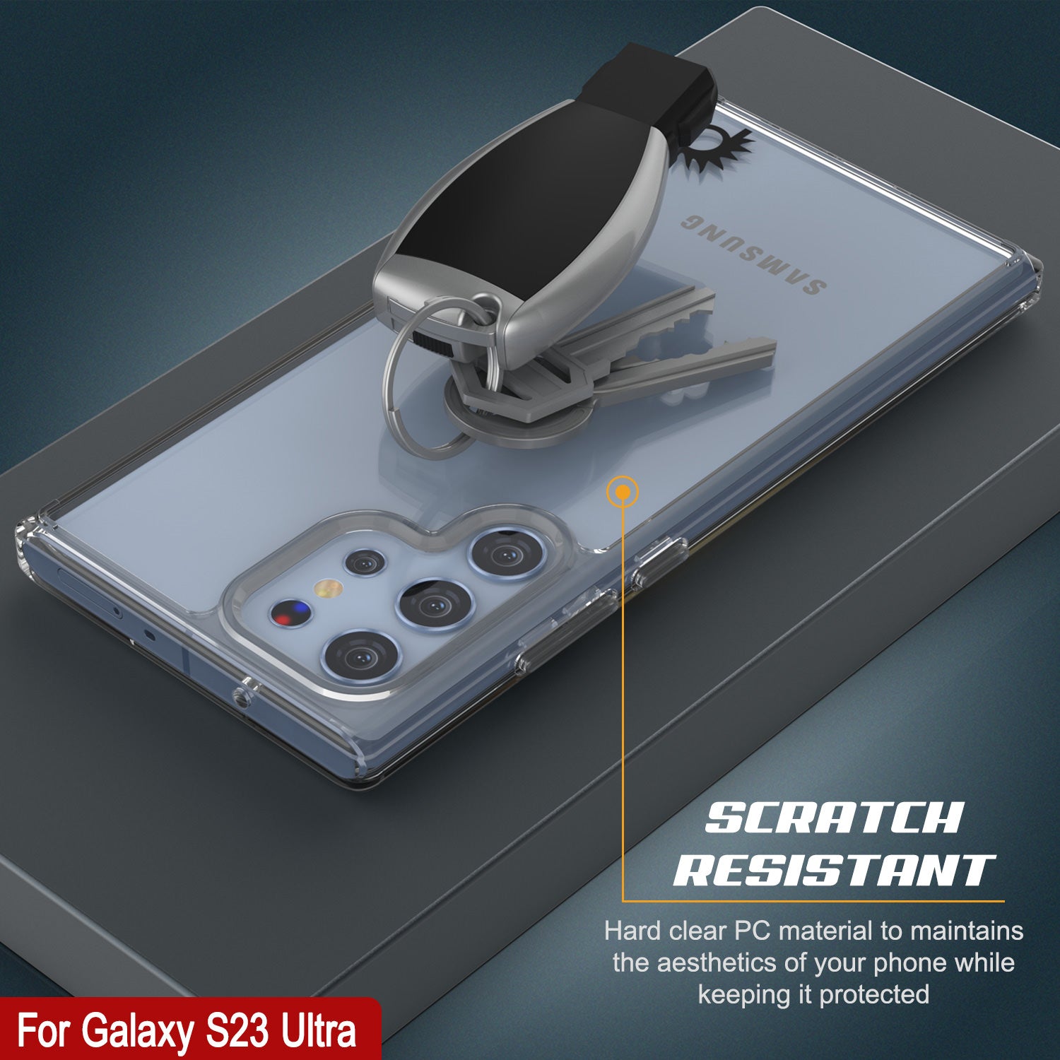 Punkcase for Galaxy S23 Ultra Case [Lucid 2.0 Series] [Slim Fit] [Clear Back]  W/PunkShield Screen Protector