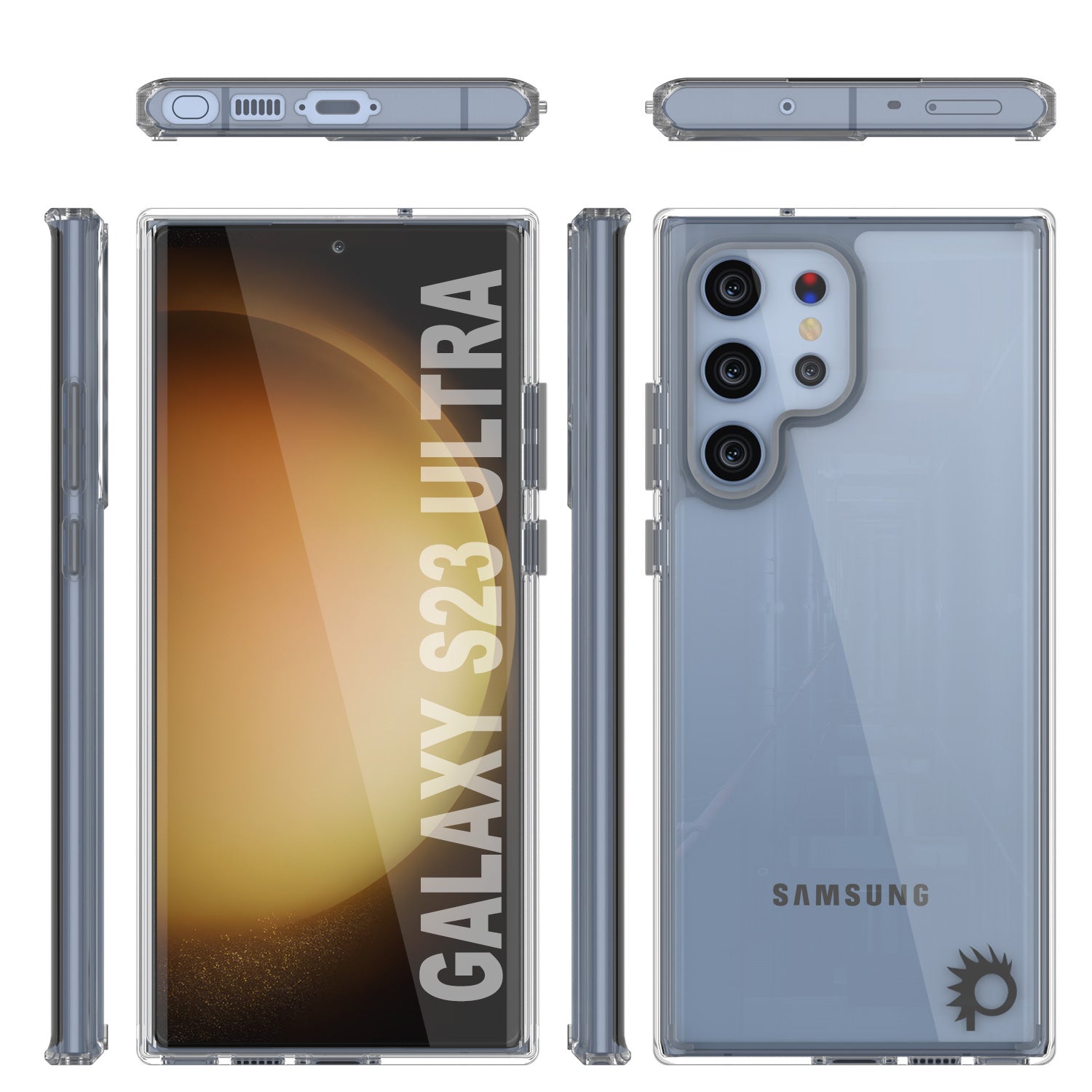 Punkcase for Galaxy S23 Ultra Case [Lucid 2.0 Series] [Slim Fit] [Clear Back]  W/PunkShield Screen Protector