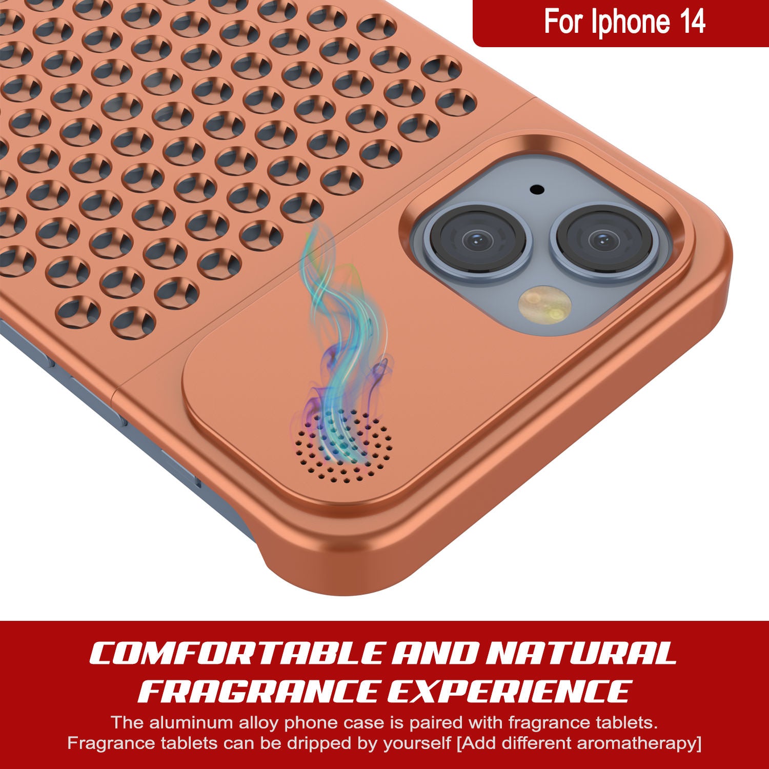 PunkCase for iPhone 14 Aluminum Alloy Case [Fortifier Extreme Series] Ultra Durable Cover [Orange]