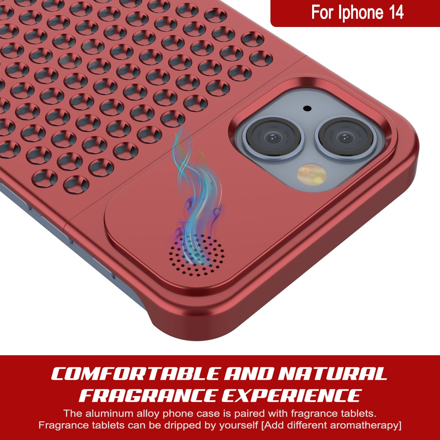 PunkCase for iPhone 14 Aluminum Alloy Case [Fortifier Extreme Series] Ultra Durable Cover [Red]