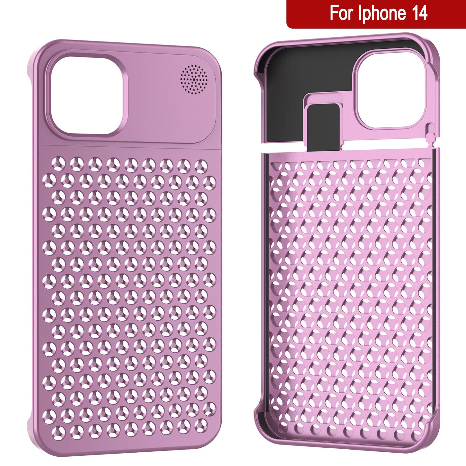 PunkCase for iPhone 14 Aluminum Alloy Case [Fortifier Extreme Series] Ultra Durable Cover [Pink]