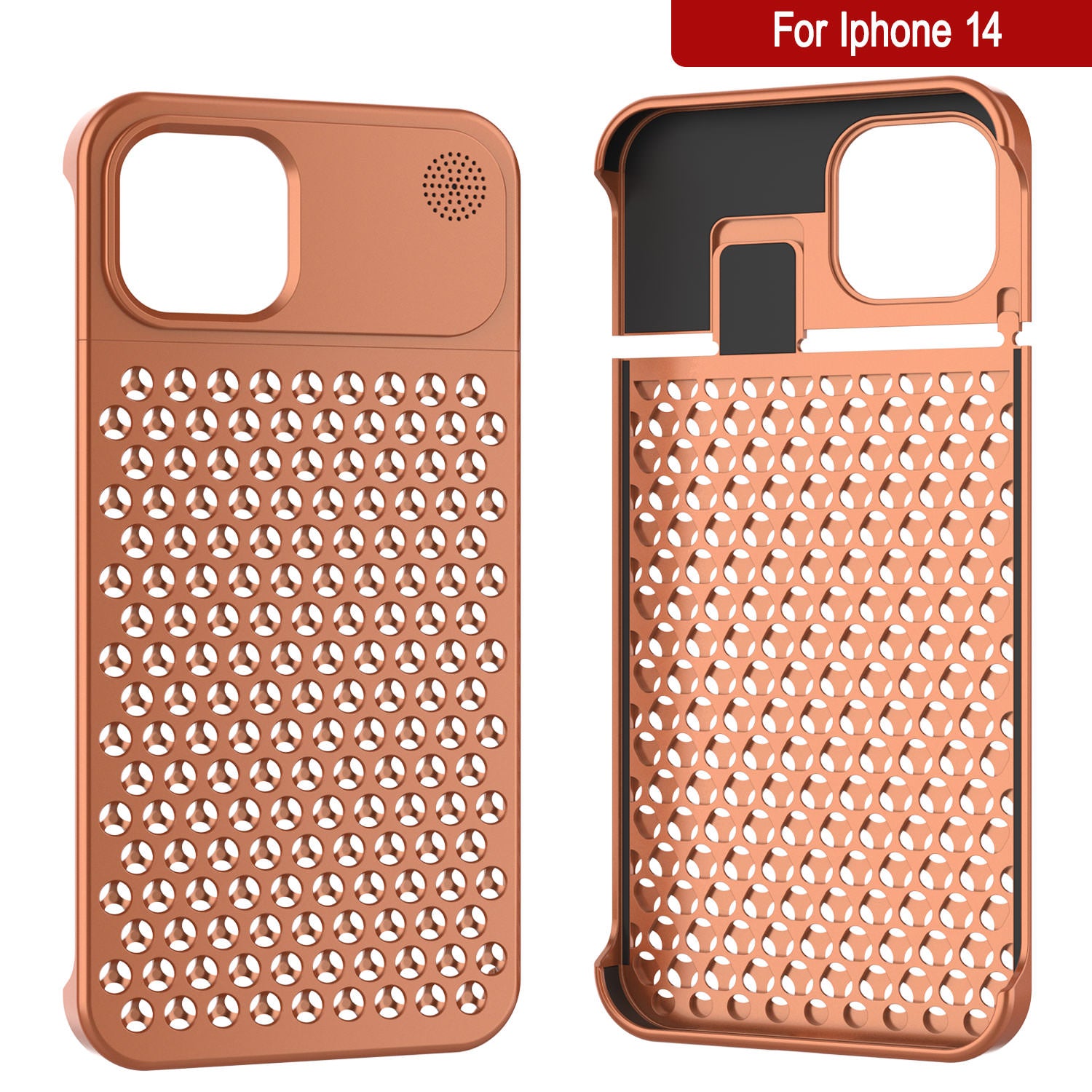 PunkCase for iPhone 14 Aluminum Alloy Case [Fortifier Extreme Series] Ultra Durable Cover [Orange]