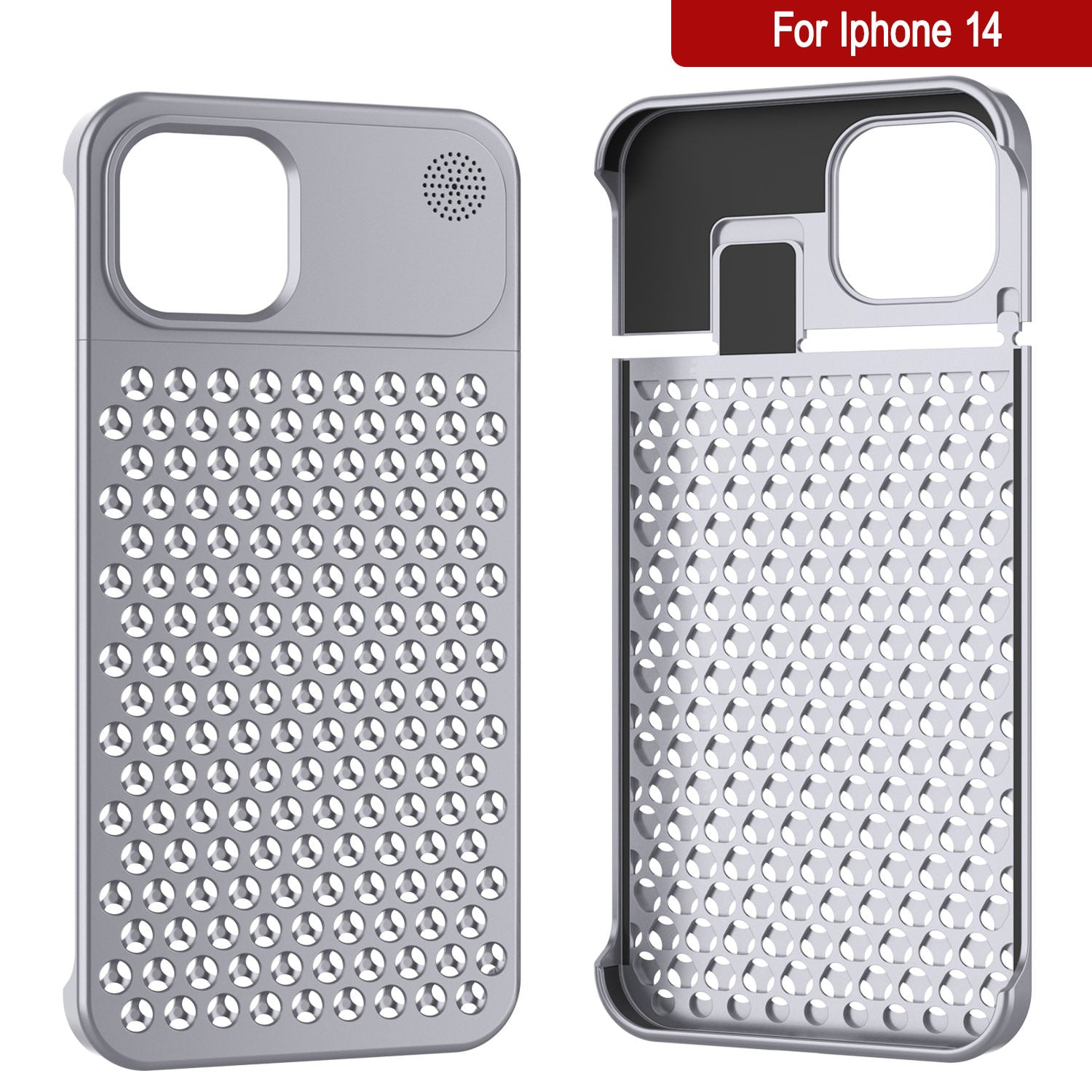 PunkCase for iPhone 14 Aluminum Alloy Case [Fortifier Extreme Series] Ultra Durable Cover [Silver]