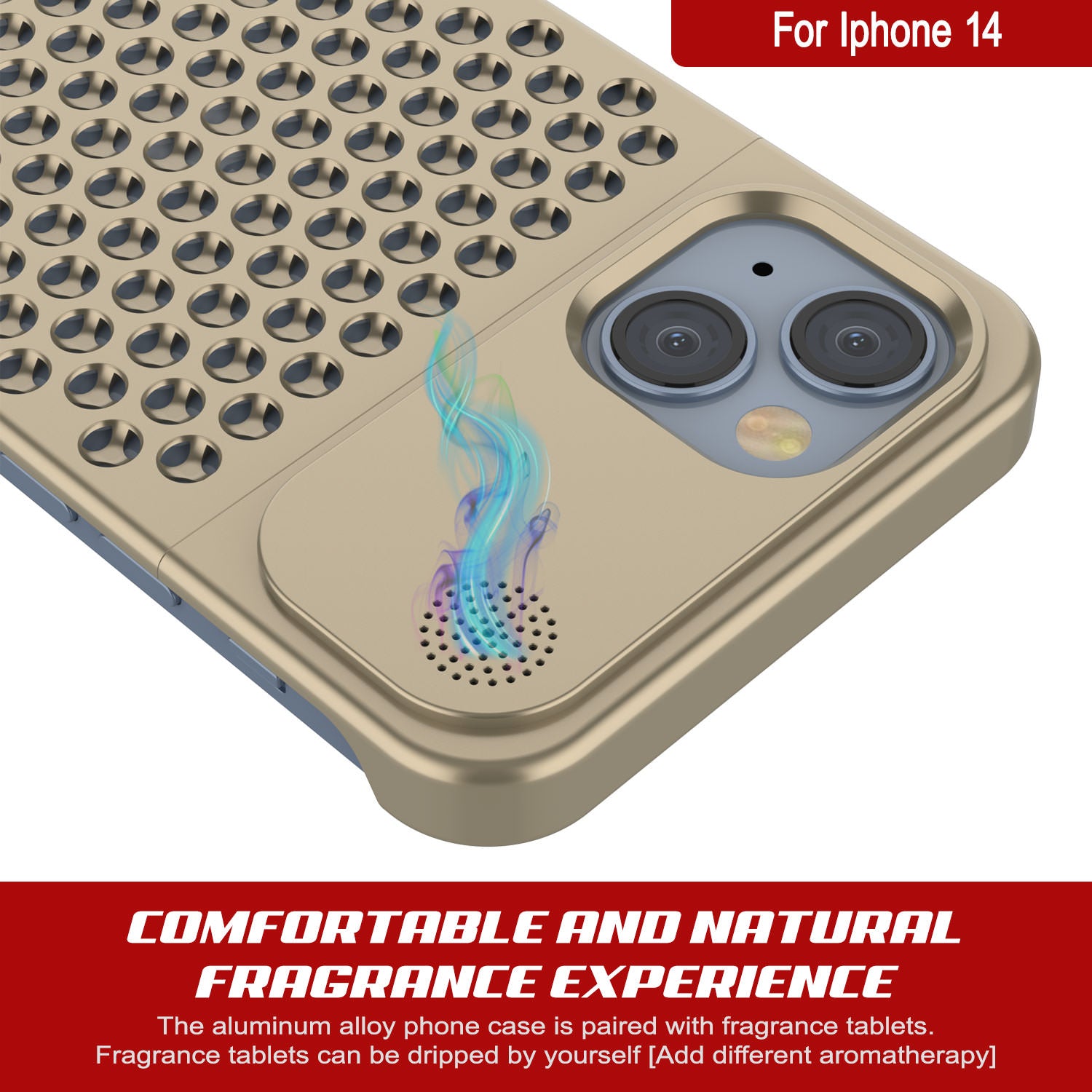 PunkCase for iPhone 14 Aluminum Alloy Case [Fortifier Extreme Series] Ultra Durable Cover [Gold]